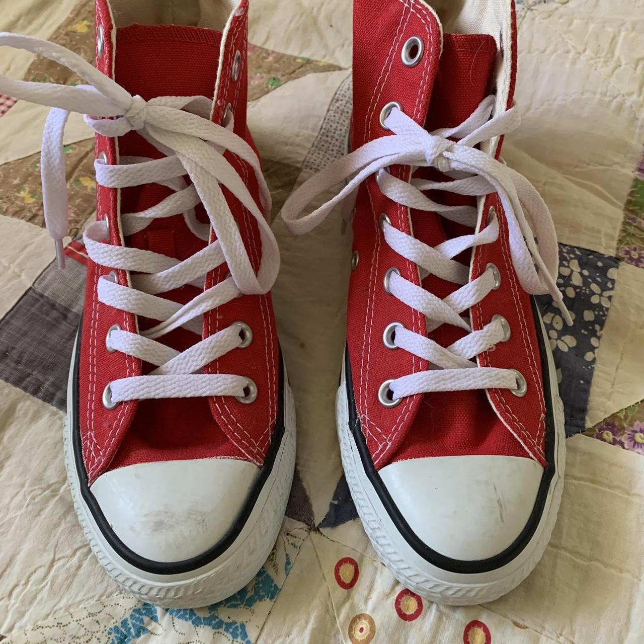 red converse! only worn a handful of times, some... - Depop
