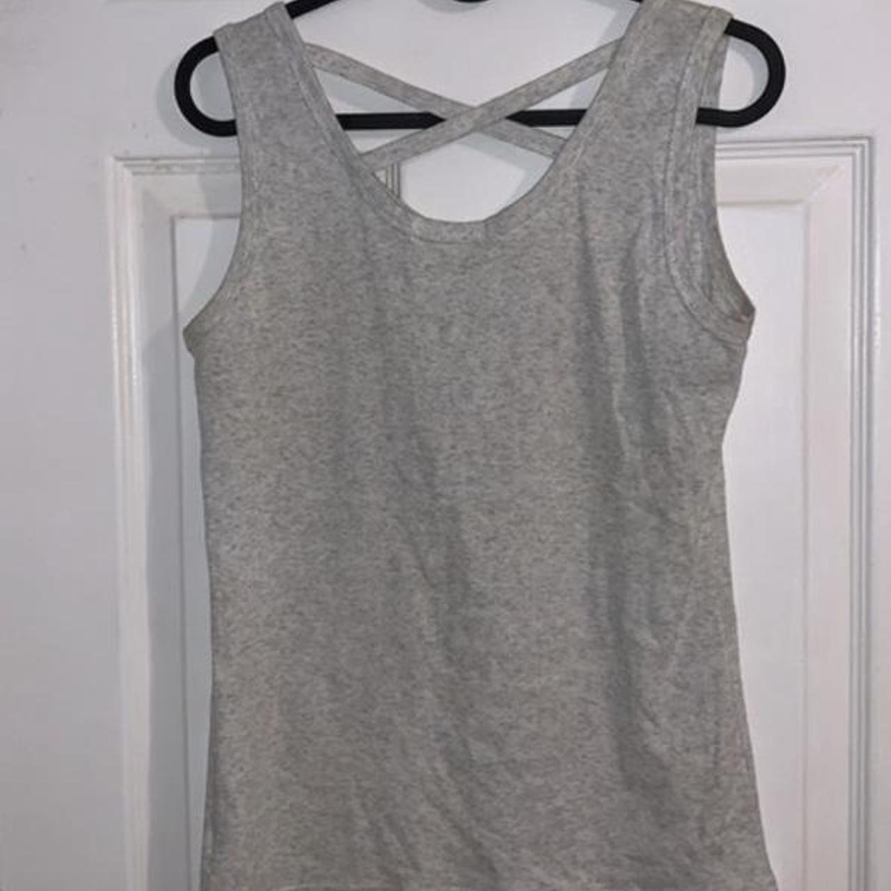 Grey rhinestone Paris design tank vest top with... - Depop