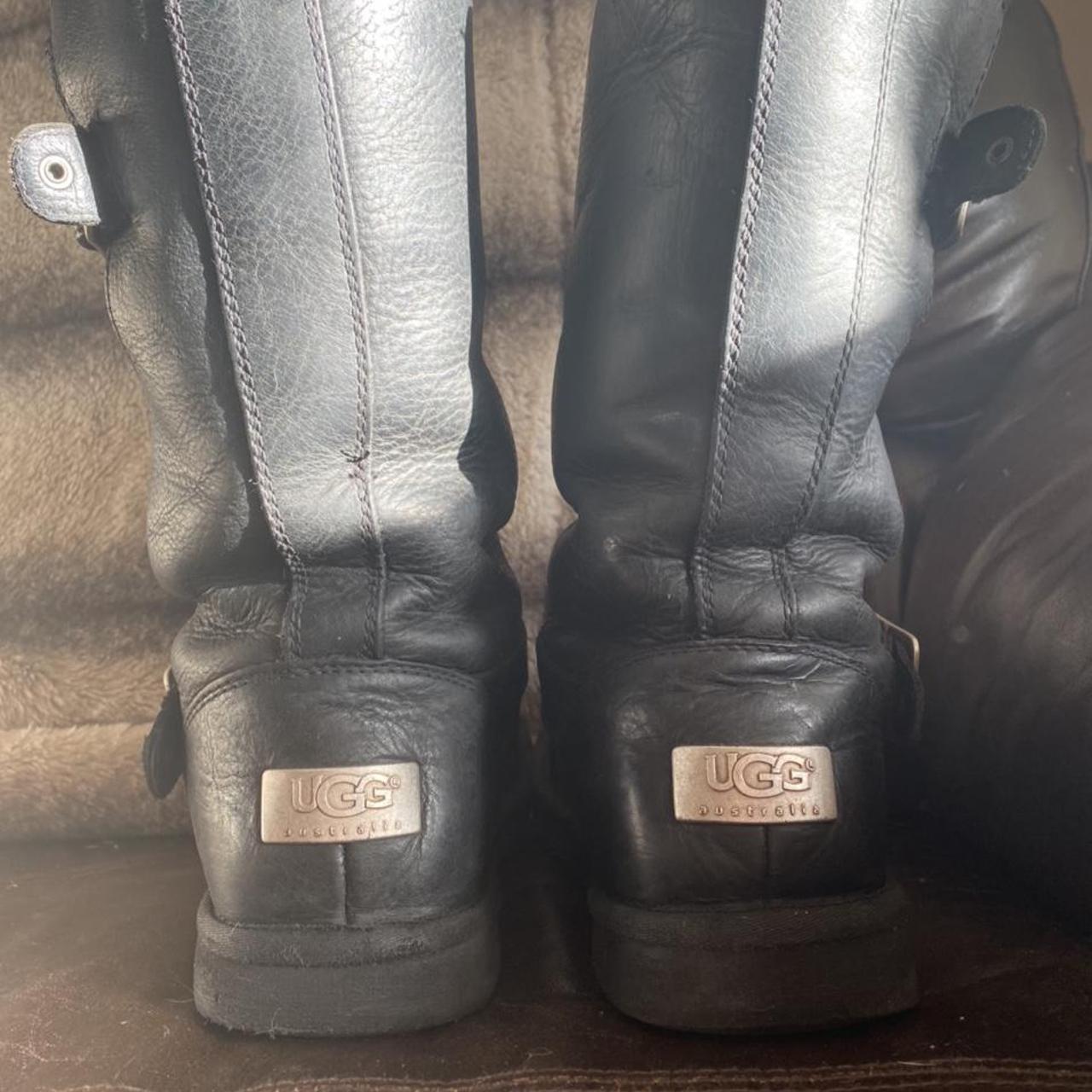 Ugg boots with metal on sale logo