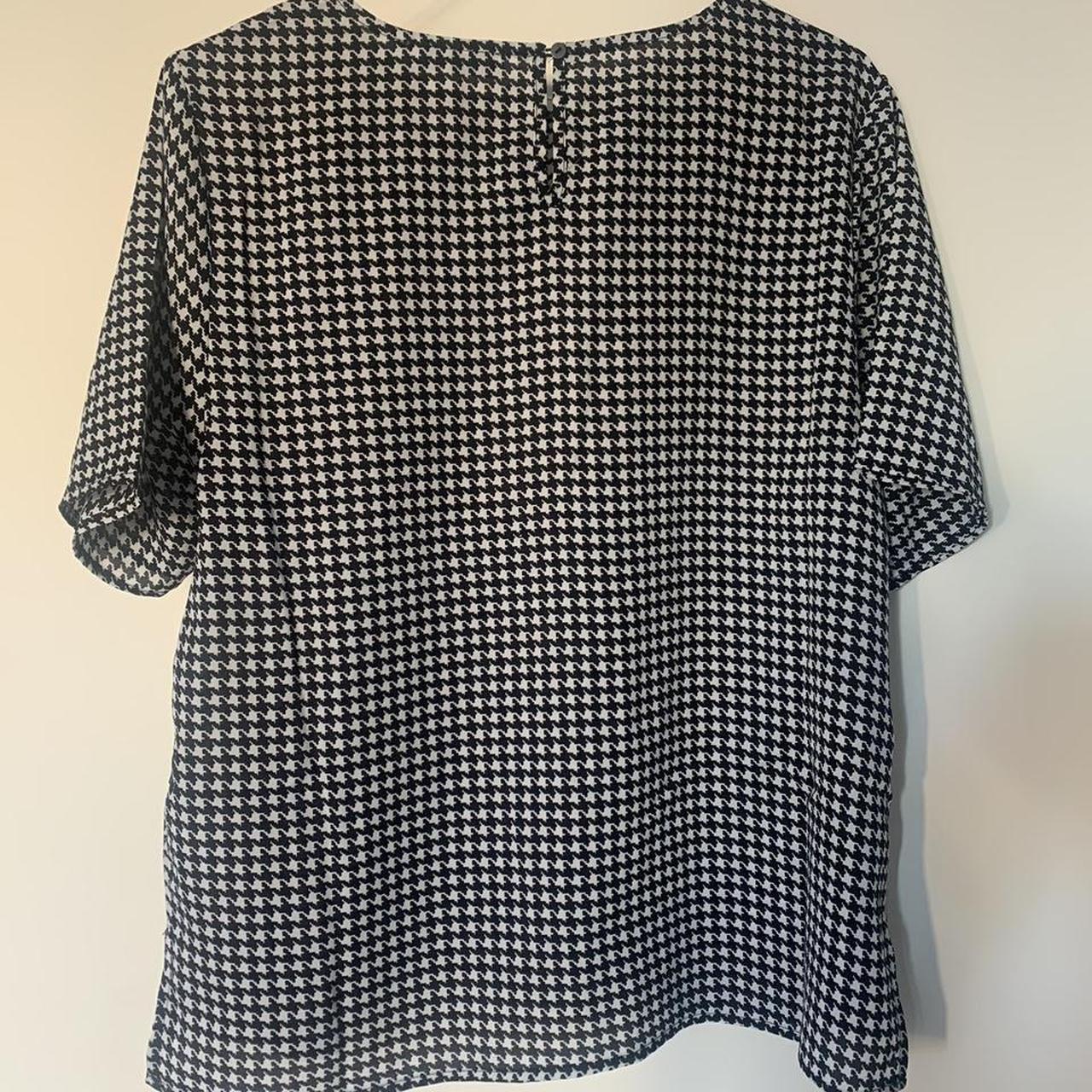 Size 10, Atmos & Here black and white check blouse... - Depop