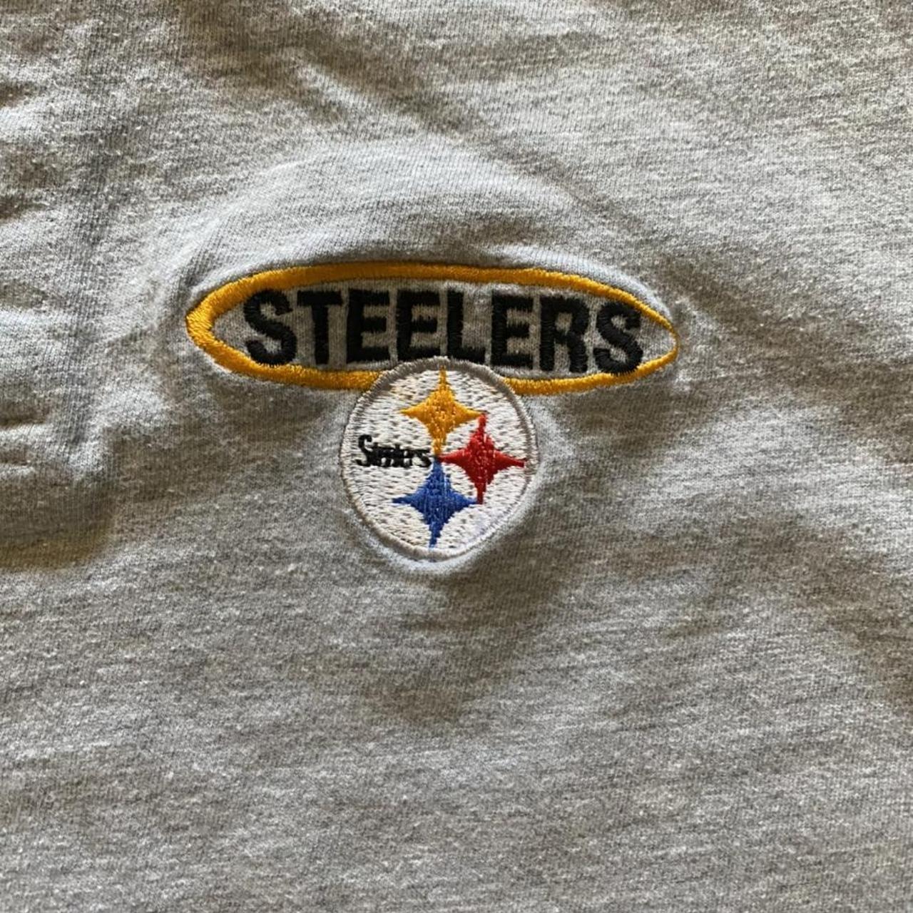 Vintage Pittsburgh Steelers Shirt. Grey henley long - Depop