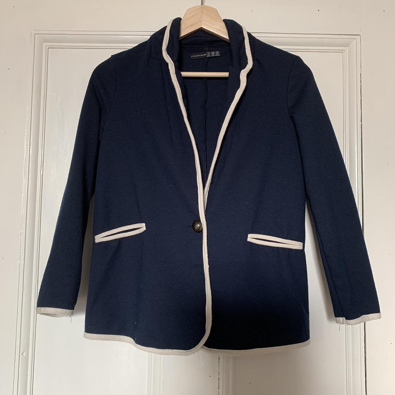 Primark Women's Navy and White Jacket | Depop