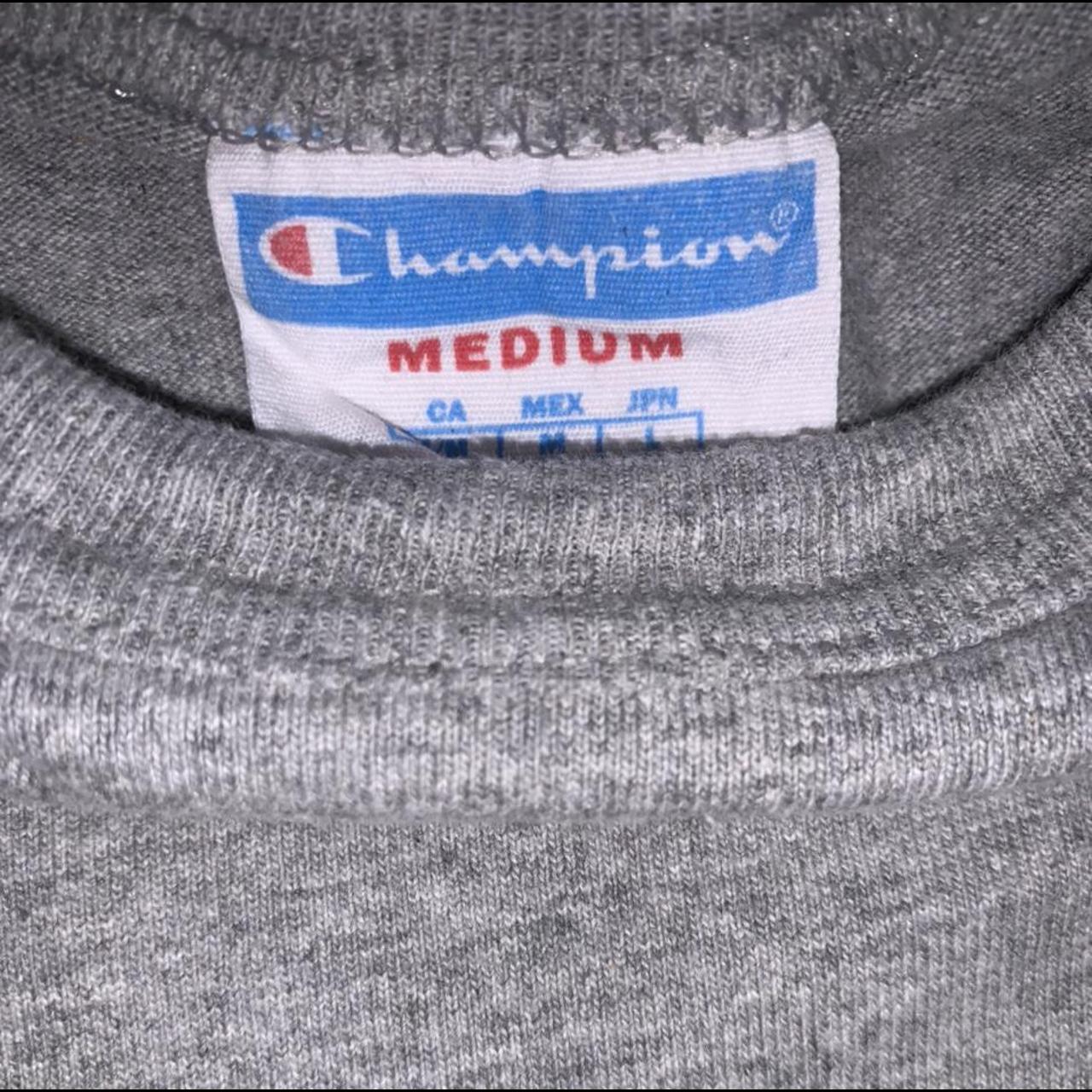 men’s grey heritage champion t shirt pacsun big... - Depop