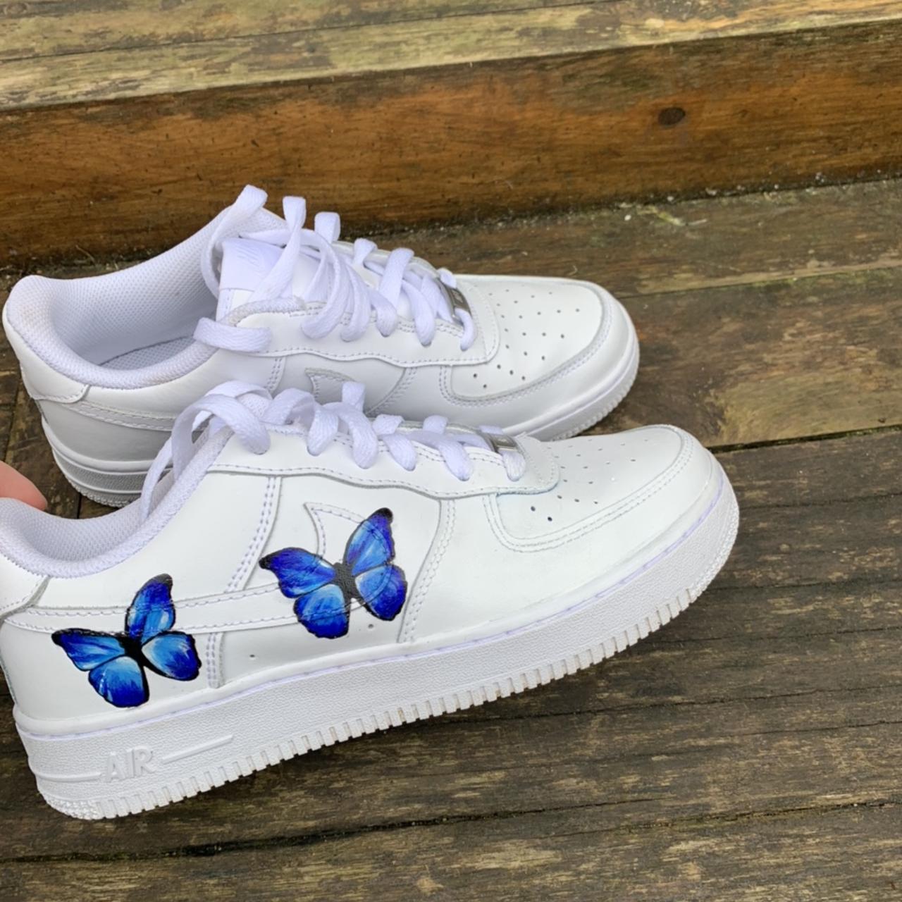 Custom Butterfly Air-Force 1's 👟🦋 Message for any - Depop