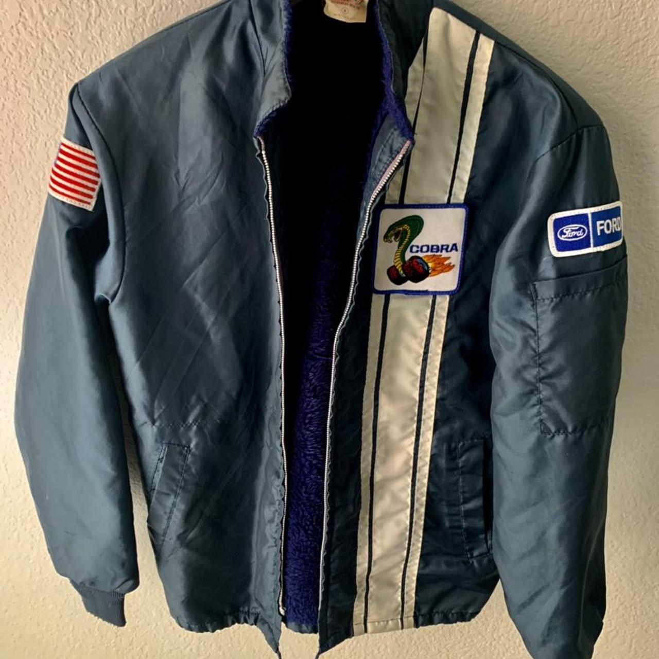 Vintage Ford Cobra Shelby Mustang Racing Team Bomber... - Depop