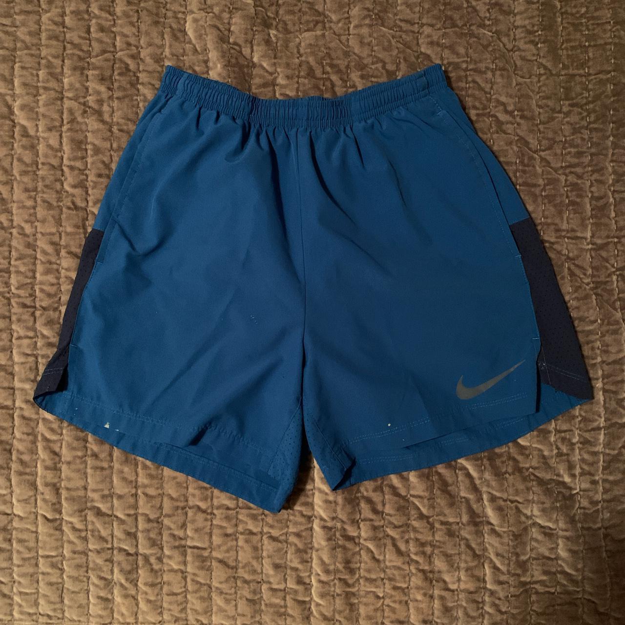 Nike Dri-fit shorts Dark blue Size small Netting on... - Depop