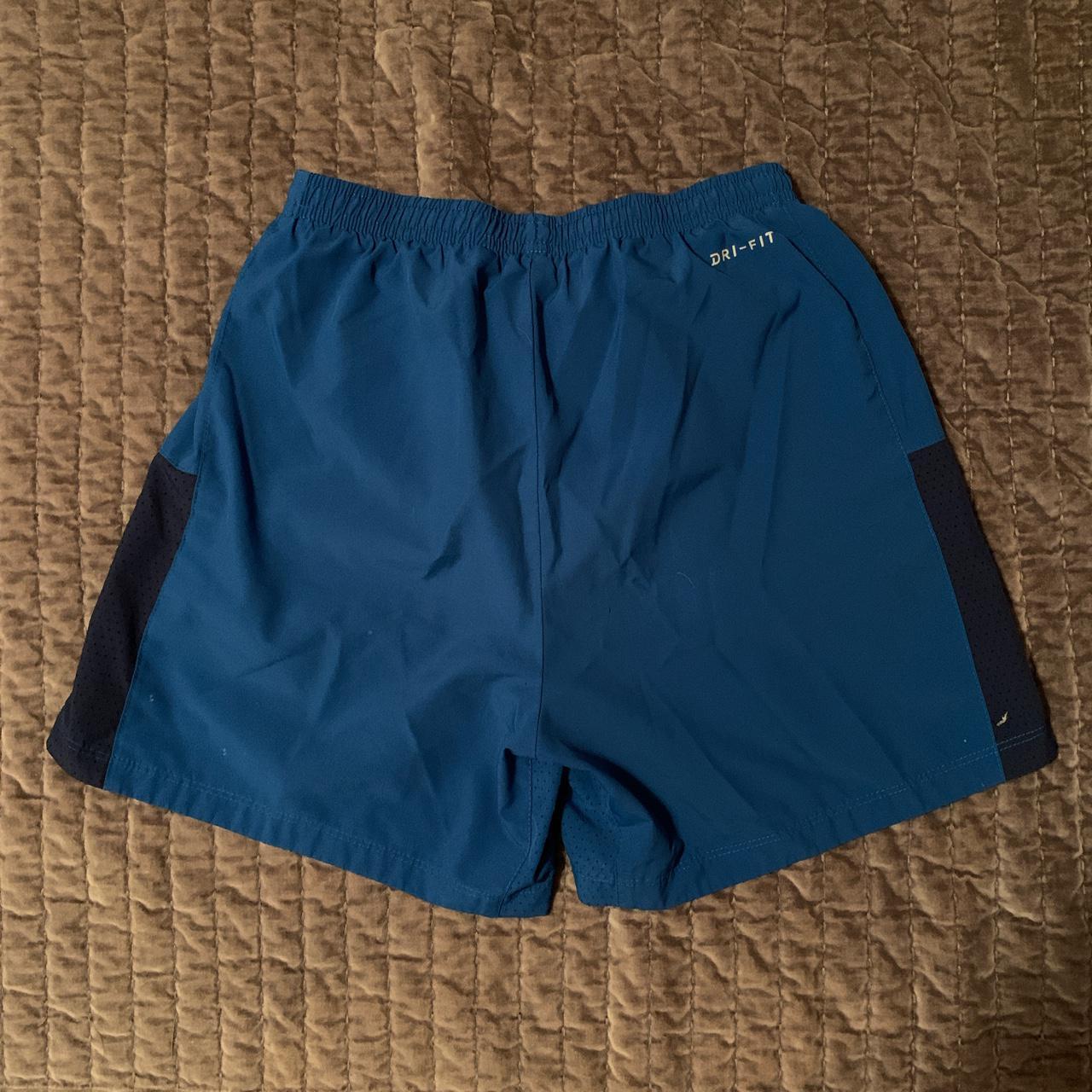 Nike Dri-fit shorts Dark blue Size small Netting on... - Depop