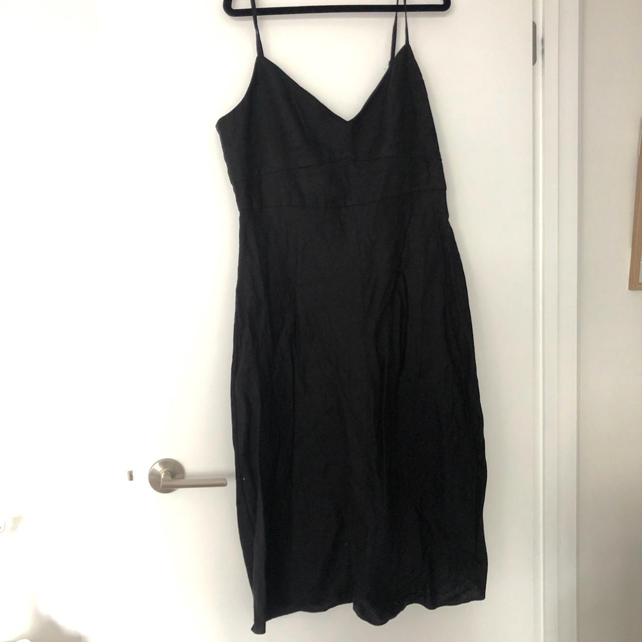 100% Linen Witchery black spaghetti strap dress.... - Depop