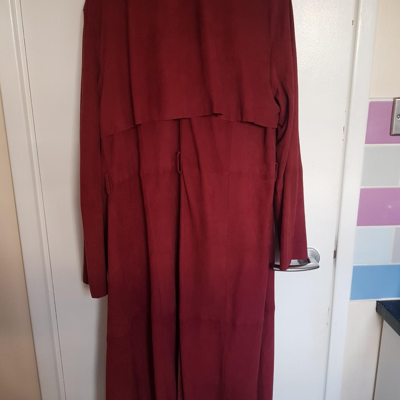 Mango Women's Burgundy Coat | Depop