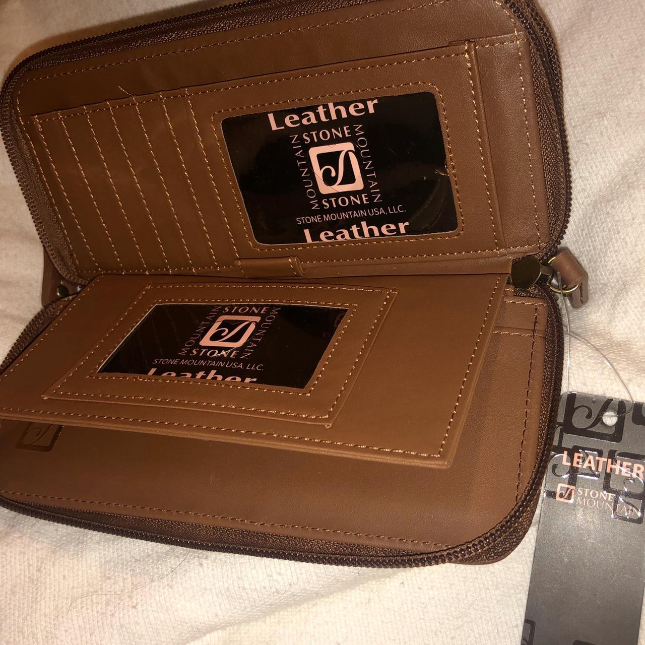 NWT Stone Mountain leather wallet. New, never used, - Depop