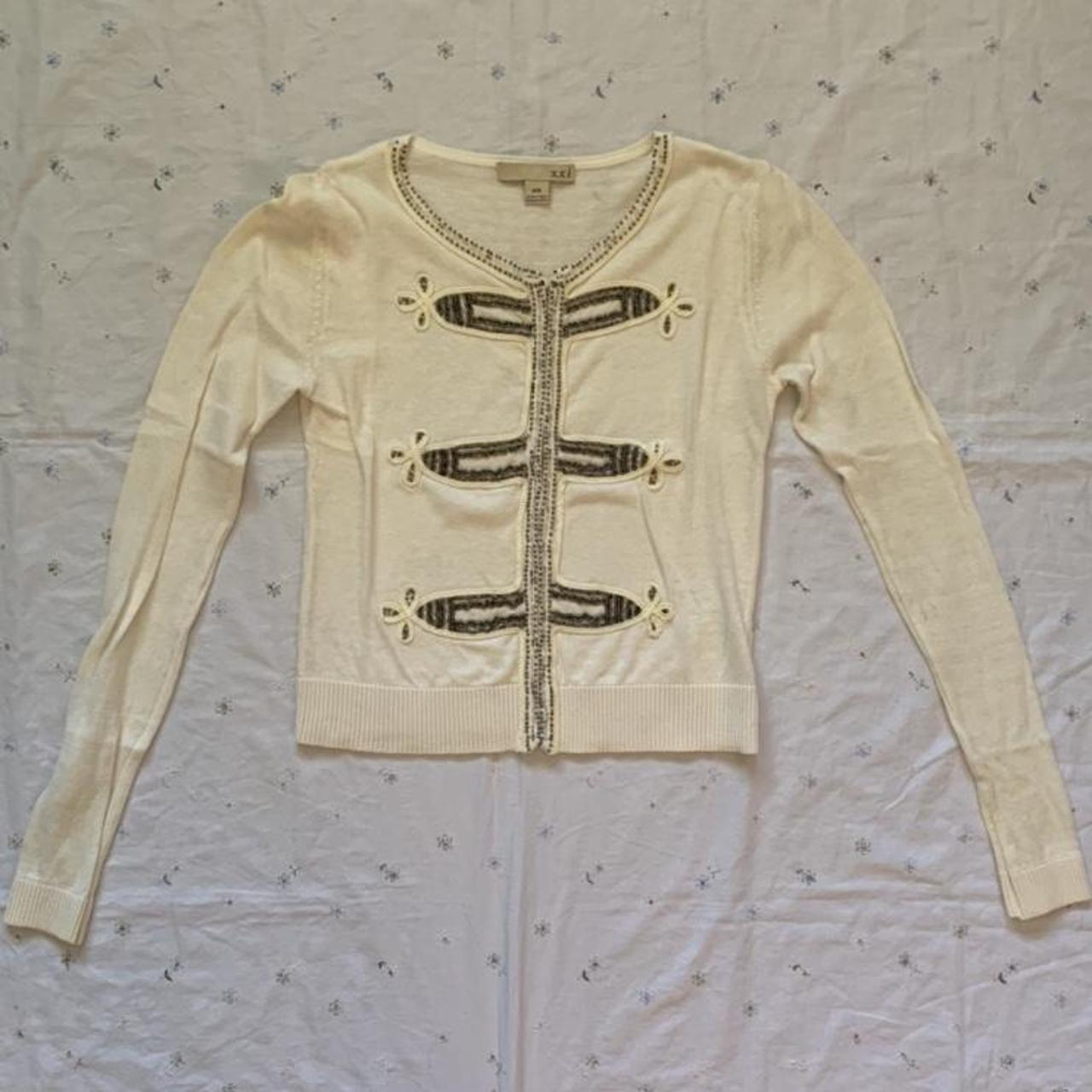 XXI Women's Cream and Silver Cardigan