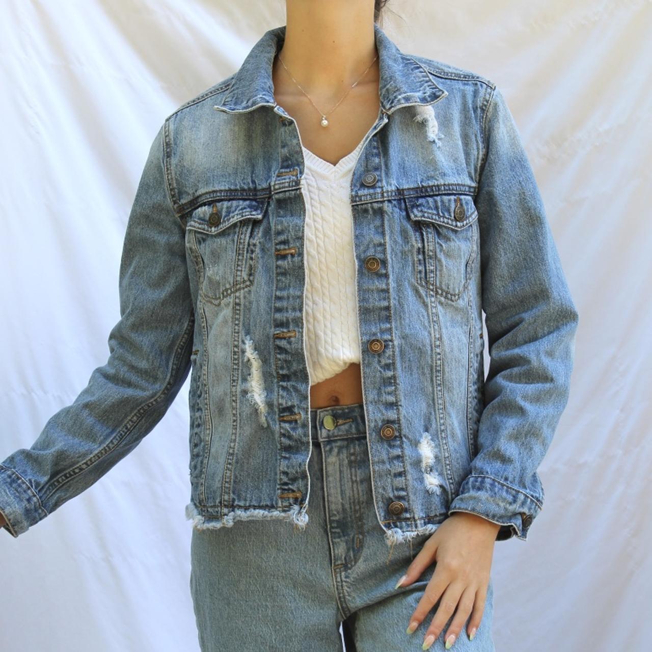 ashley vintage charm denim jacket with hood