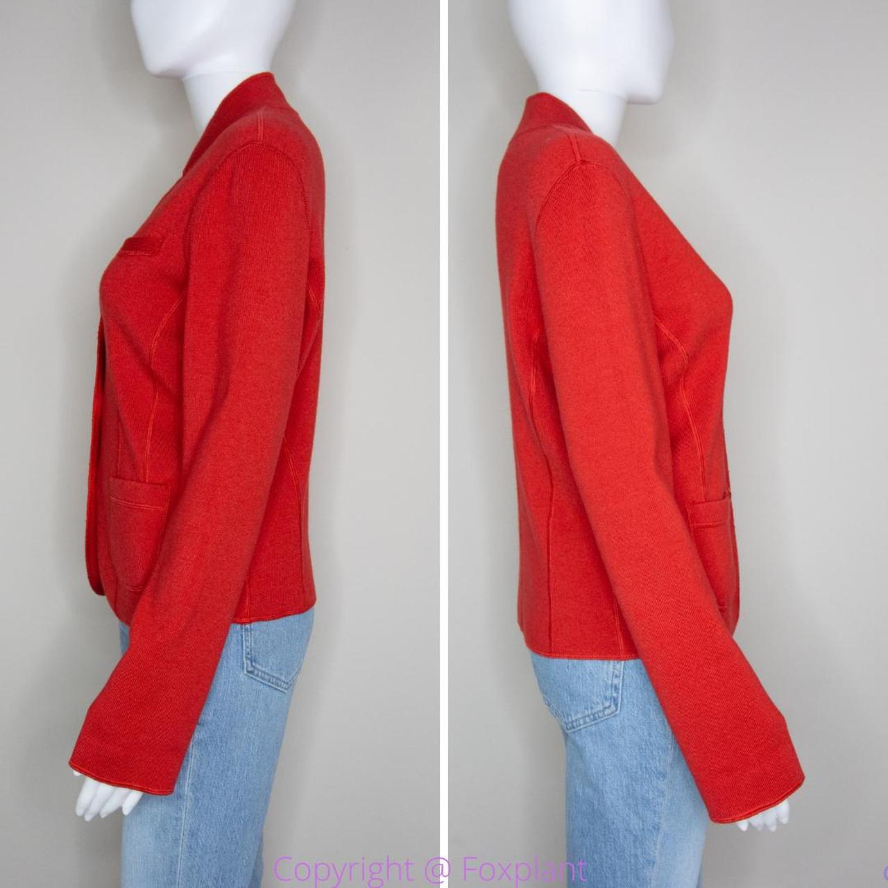 Carlisle merino wool, offers silk, cashmere red cardigan sweater, women's size S