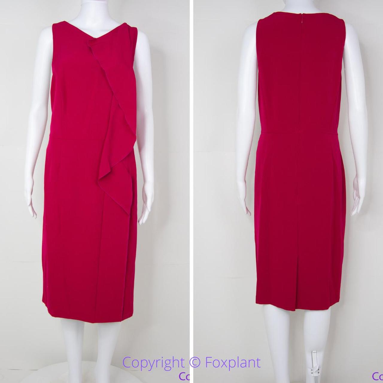 NEW Adrianna Papell burgundy side ruffles midi Depop