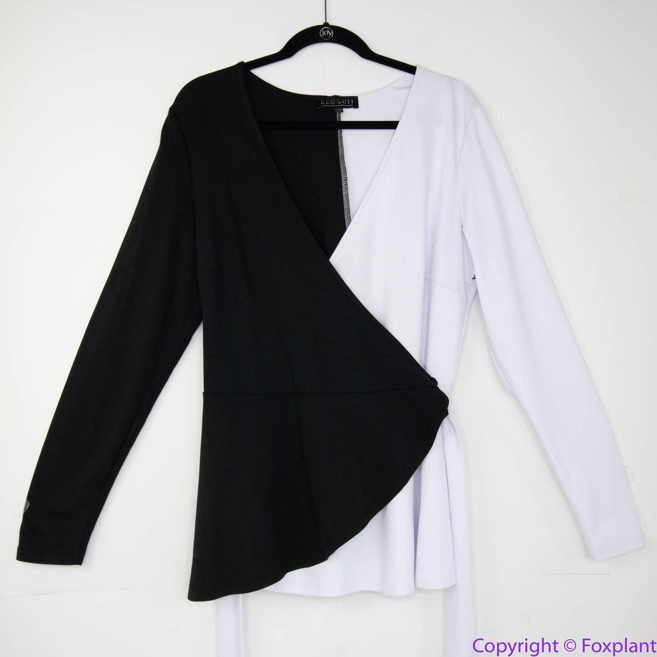 Women's Black and White Jacket Depop