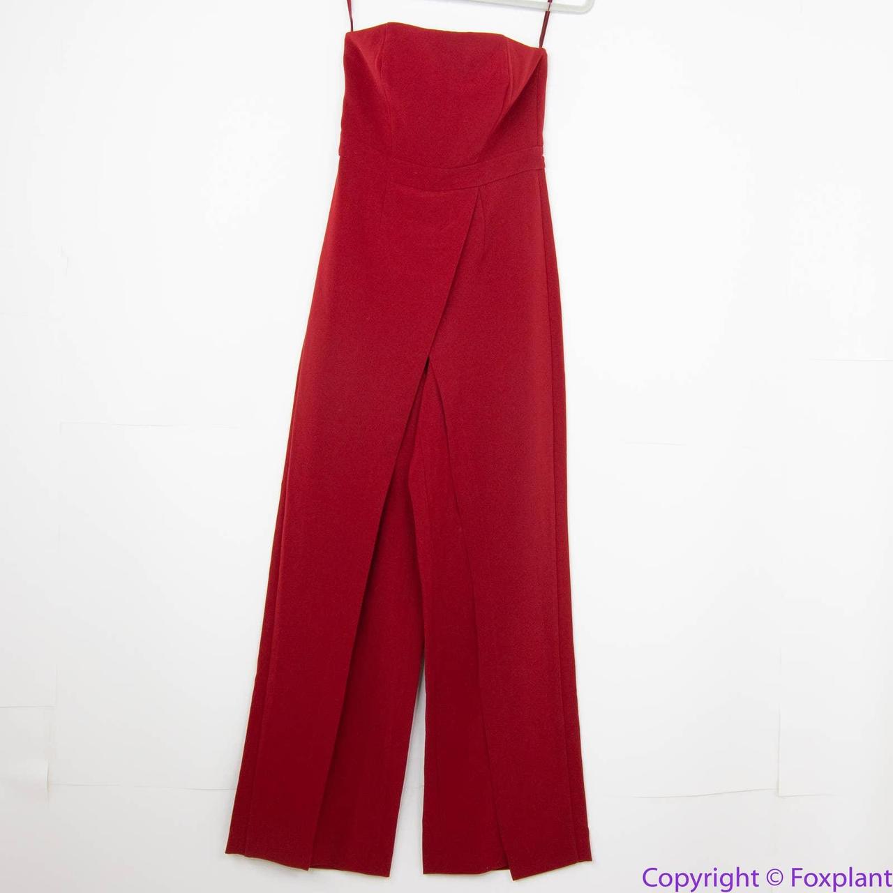 Red wine 2025 white jumpsuit