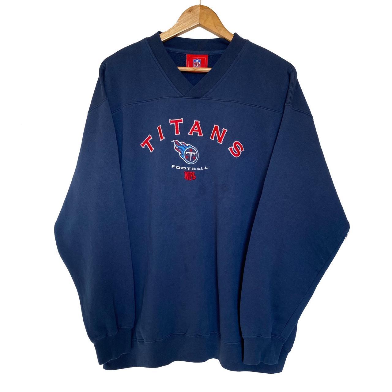 Vintage Navy Blue Titans NFL Embroidered... - Depop