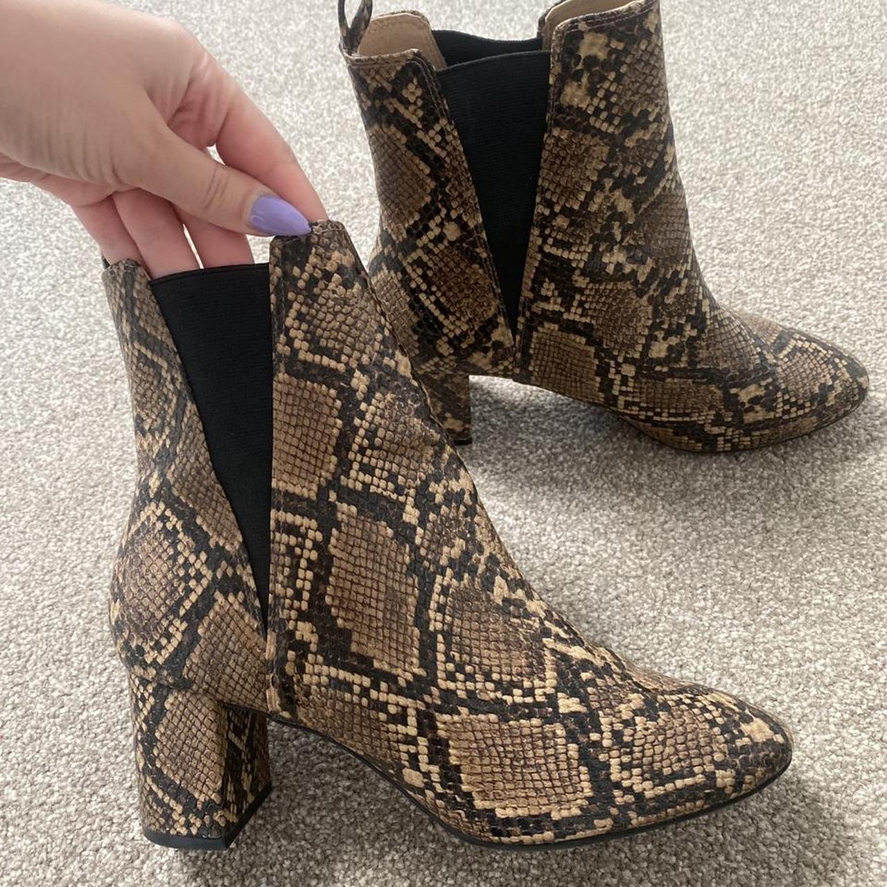 H&M faux leather snake imitation block heel