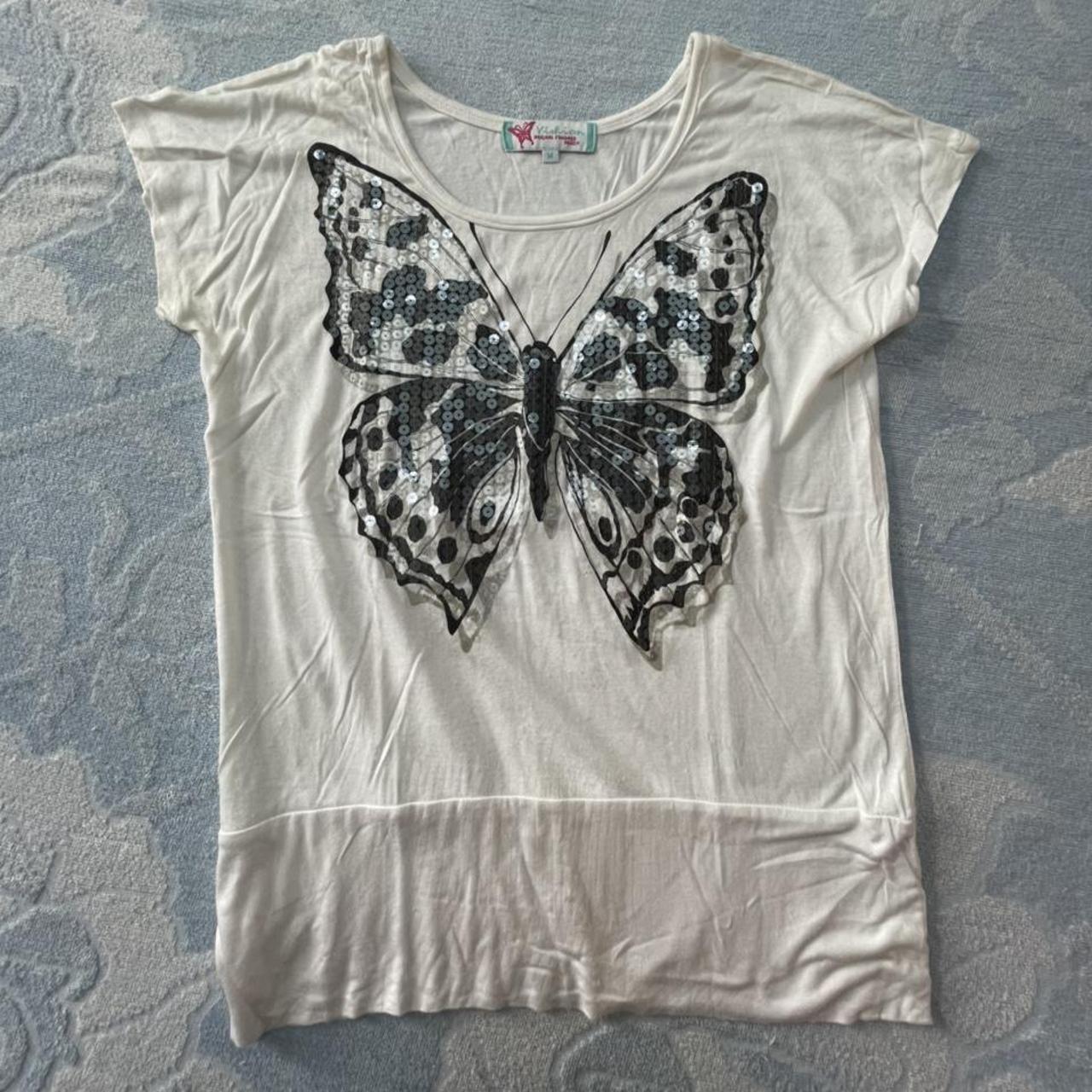 Women's White and Black T-shirt | Depop