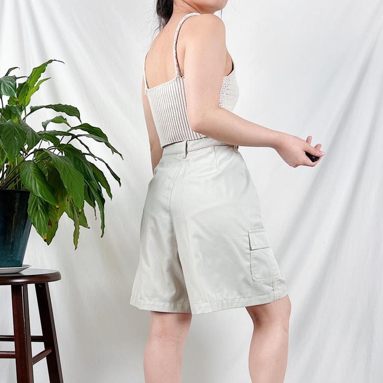 y2k khaki high golf shorts. Wide leg, culotte style.... Depop