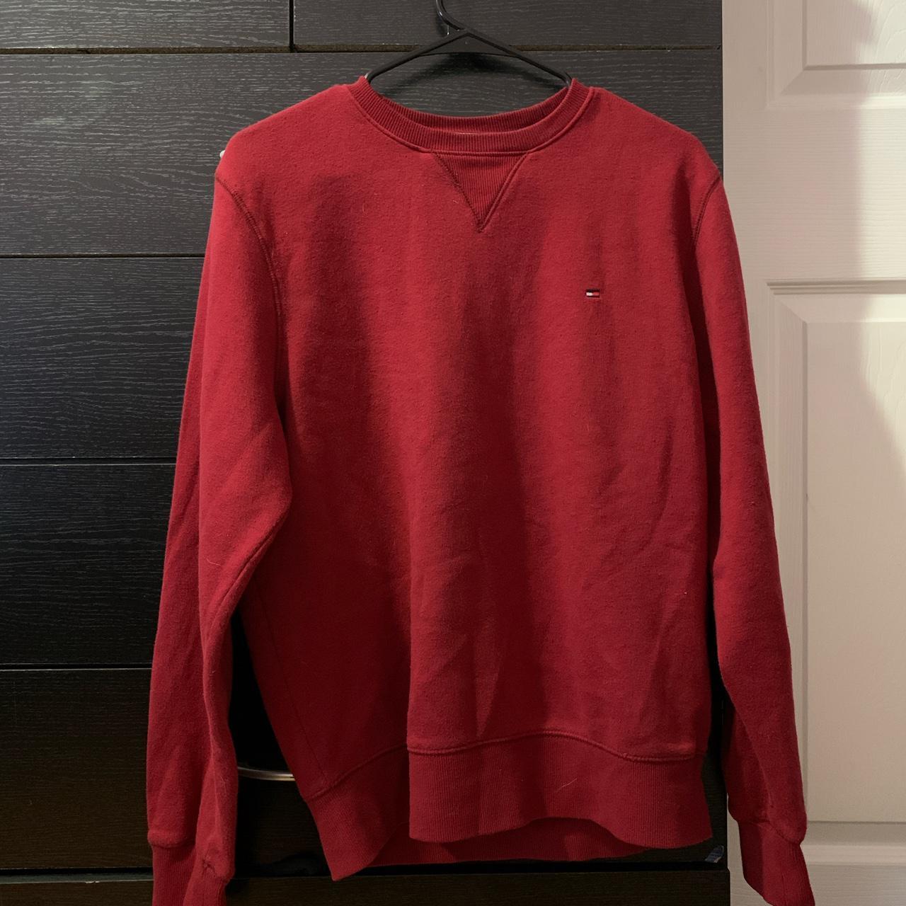 Tommy Hilfiger Men's Red Sweatshirt | Depop