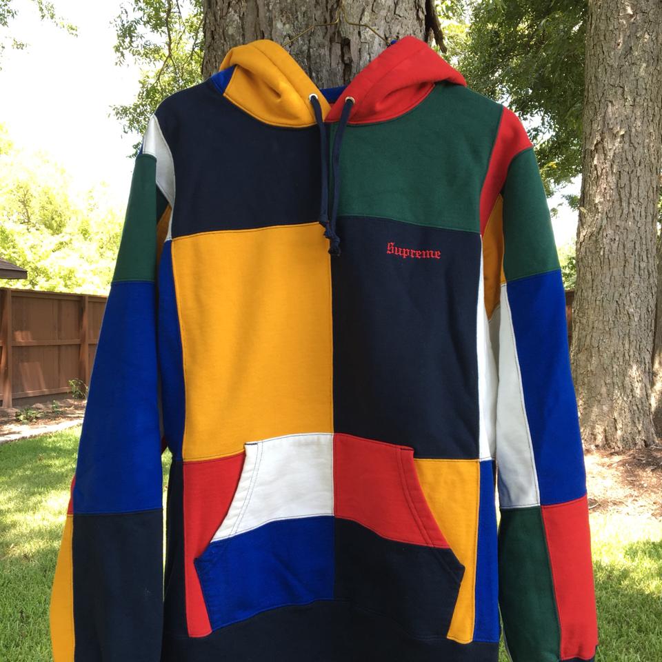 Supreme hotsell hoodie patchwork