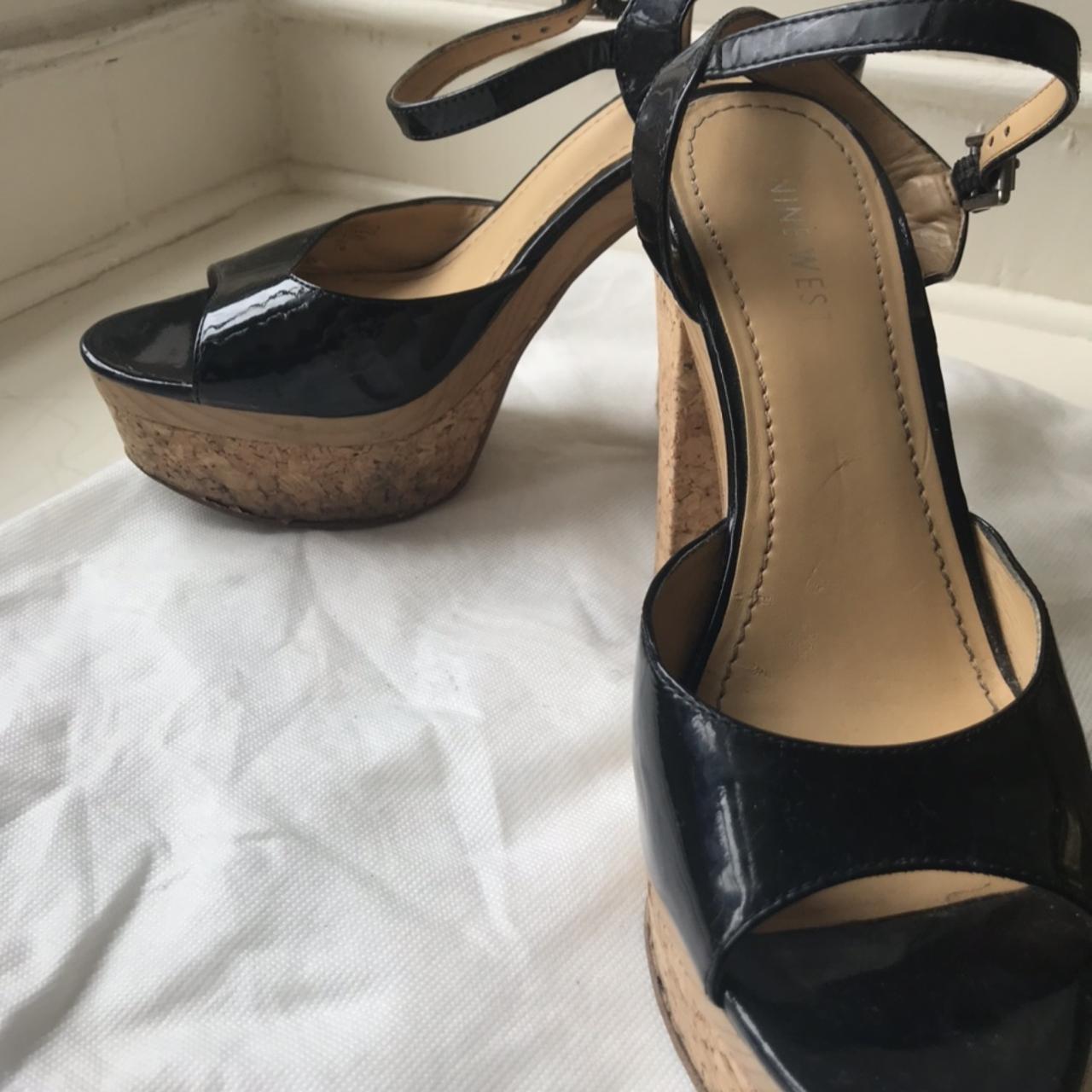 Nine West size 5 shoes (US 7) black block... - Depop