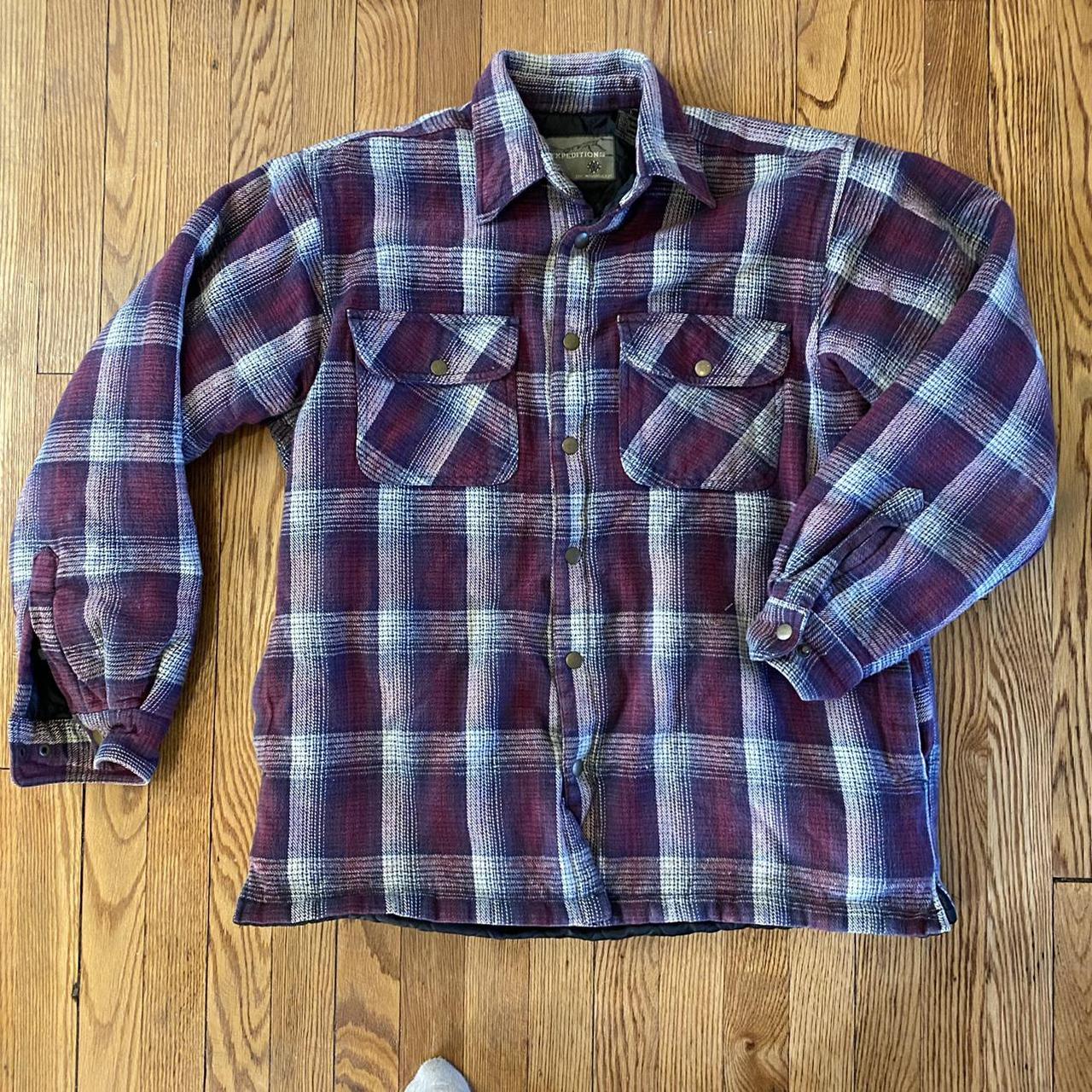 Snap button thermal lined flannel. Plaid flannel... - Depop