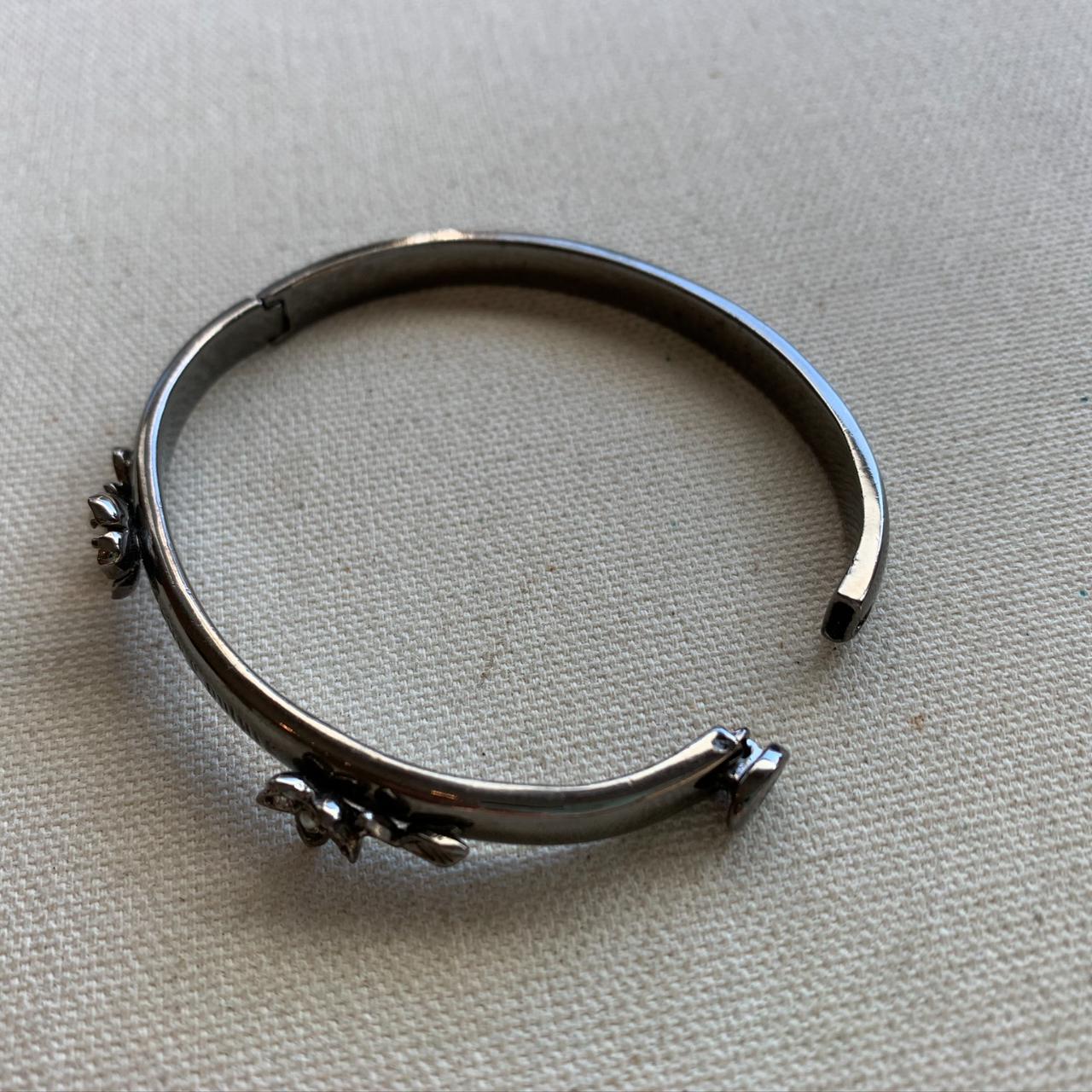 Juicy Couture Hinged Bangle Bracelet. Gunmetal Tone... - Depop