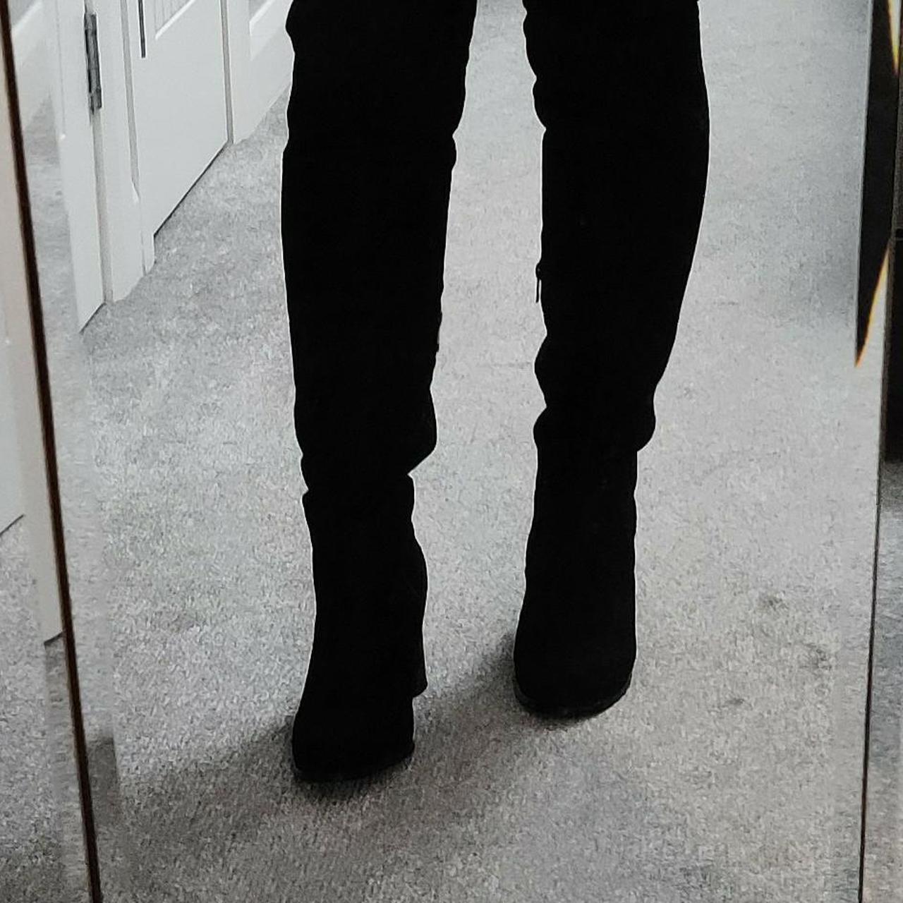 faux suede over the knee boots