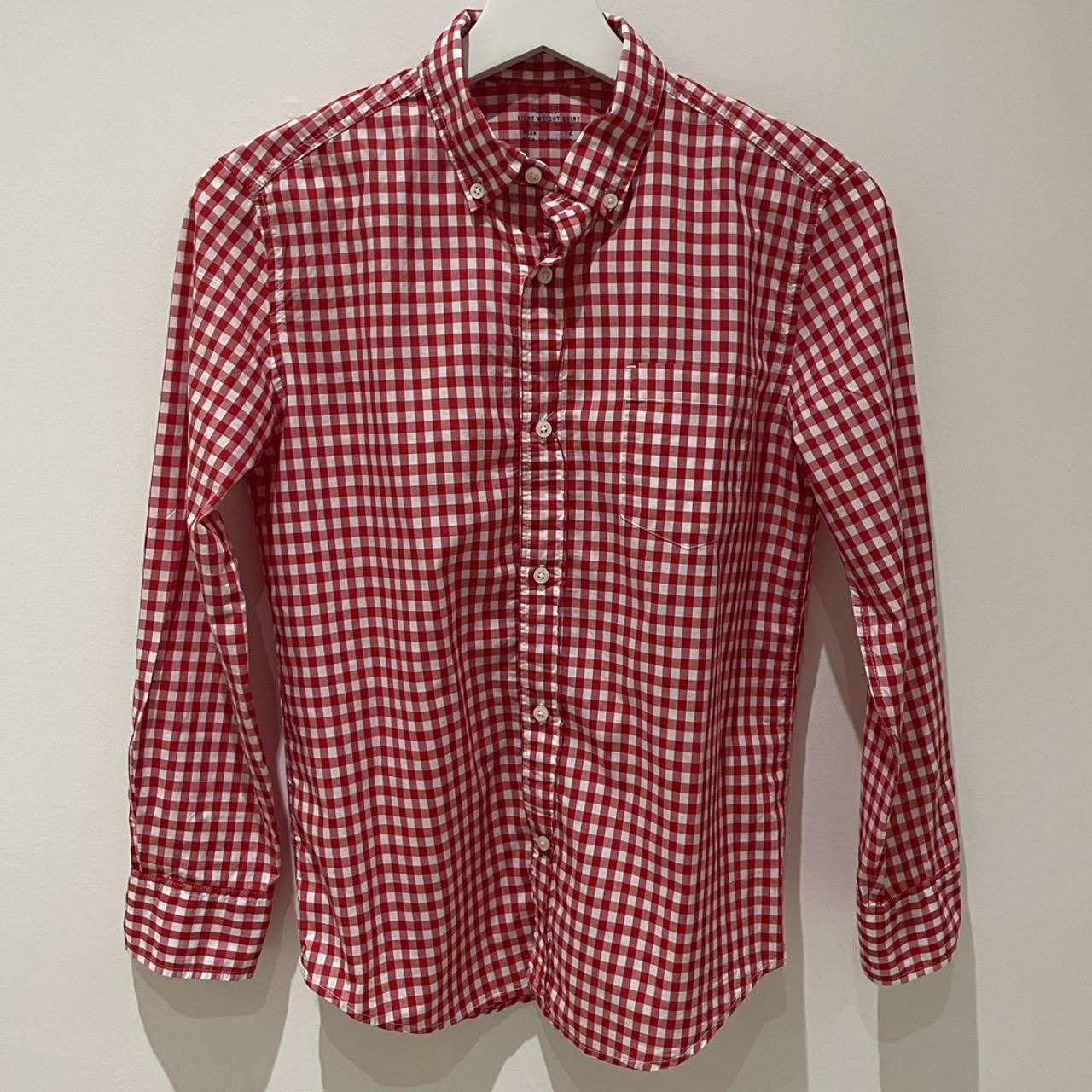 Adorable red ️ and white 🤍 checked collared shirt... - Depop