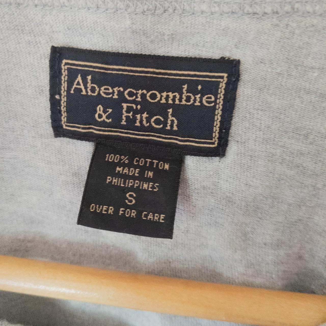 Vintage Y2k Abercrombie & Fitch grey tee Number 92... - Depop