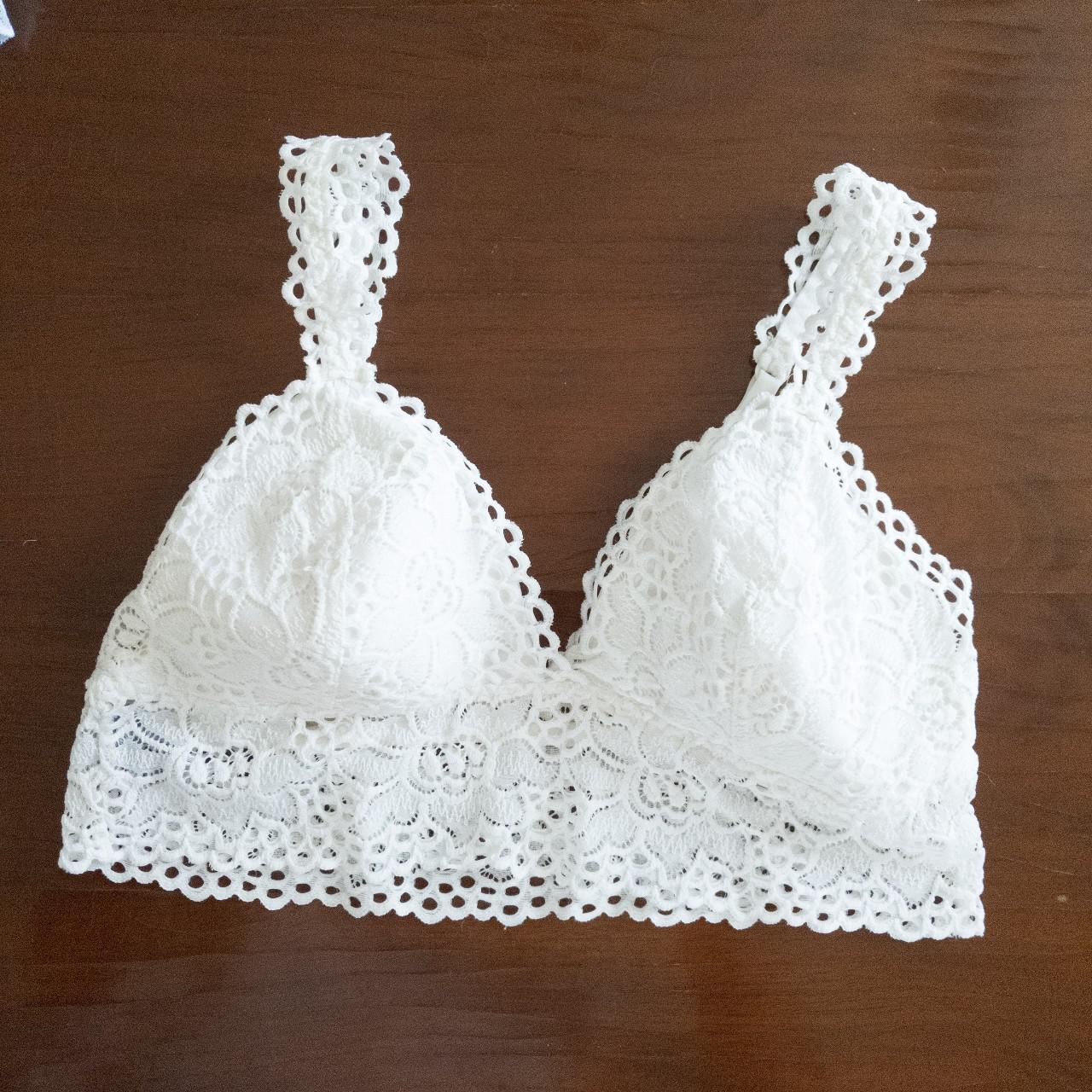 PayPal Only Aerie white bra with lace Removable... - Depop