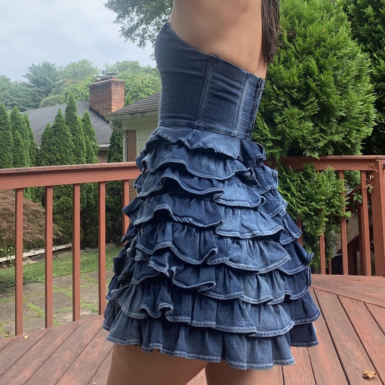 guess denim corset dress