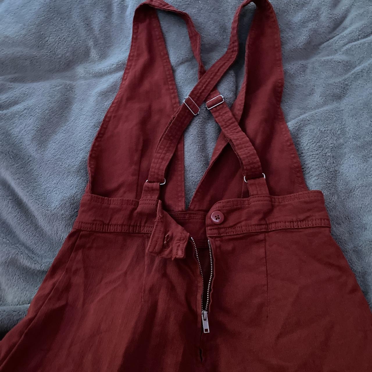 Dollhouse Women's Orange and Black Dungareesoveralls Depop