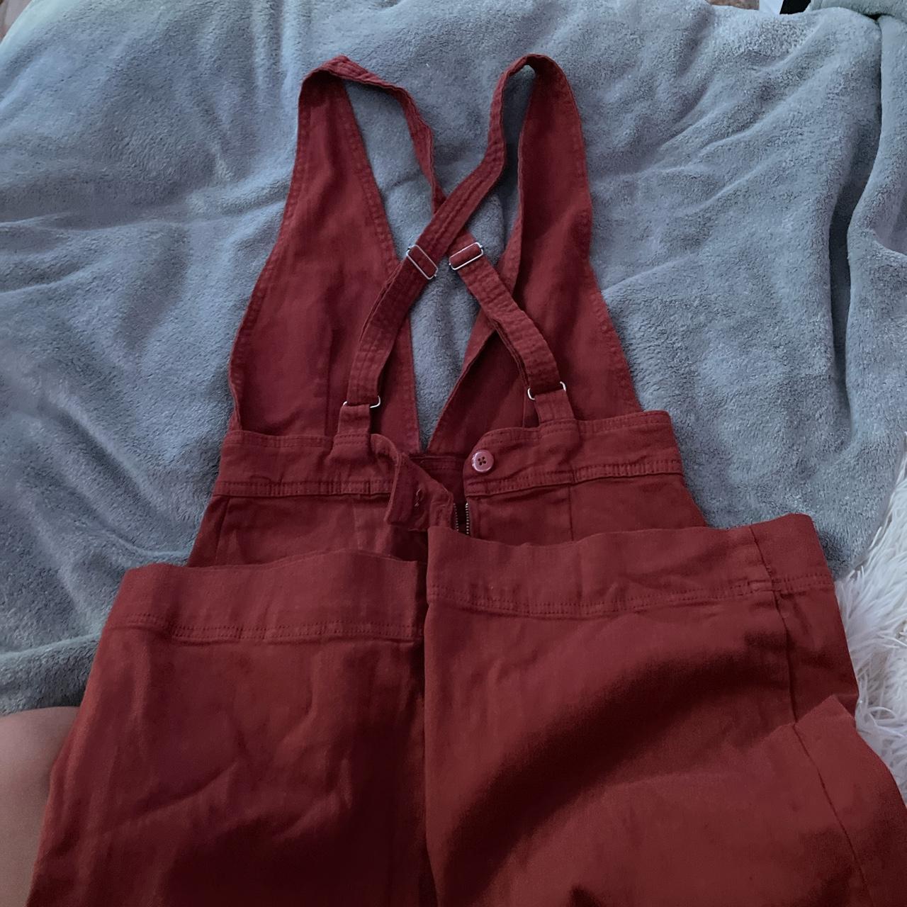 Dollhouse Women's Orange and Black Dungareesoveralls Depop
