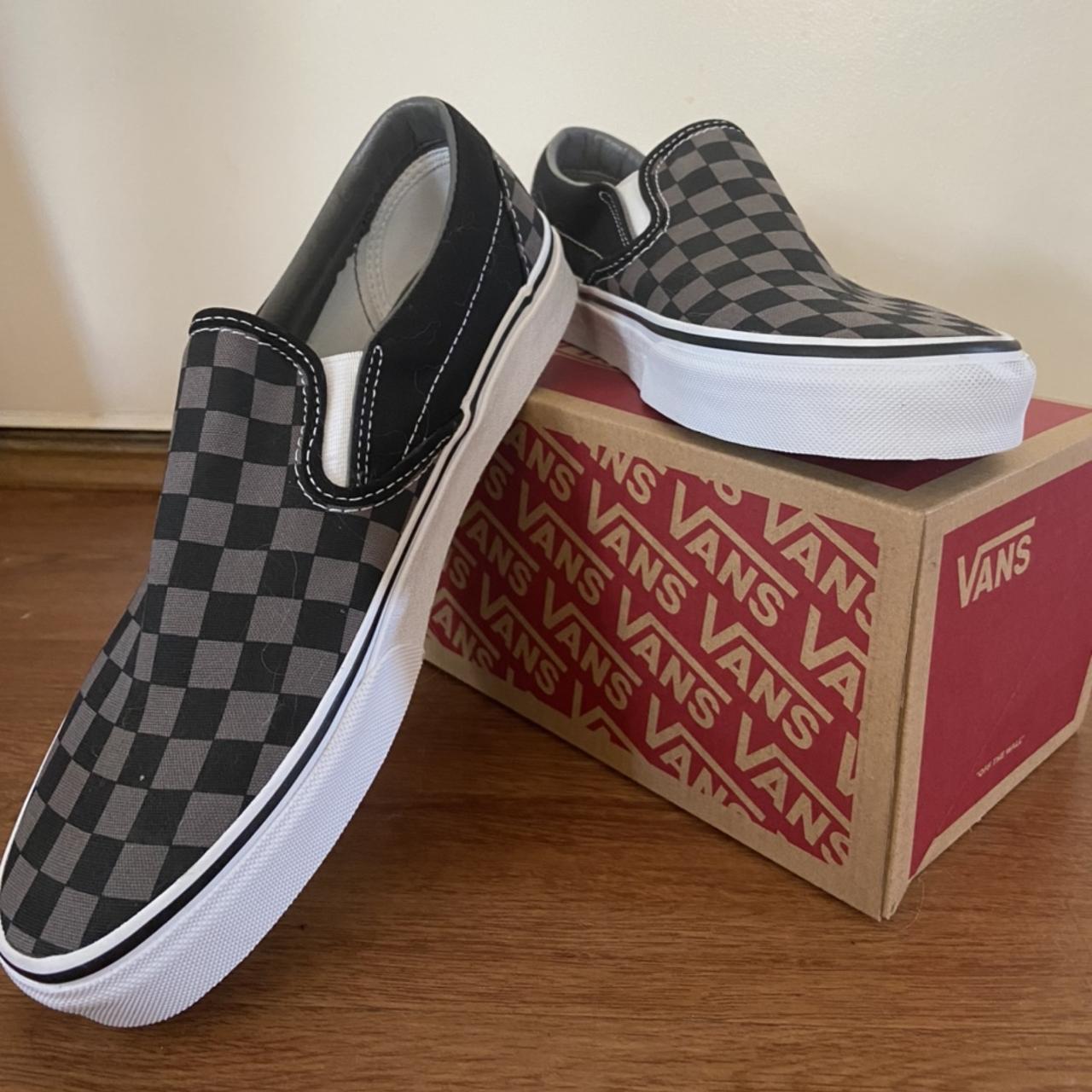 Vans black & hot sale grey classic checkerboard trainers