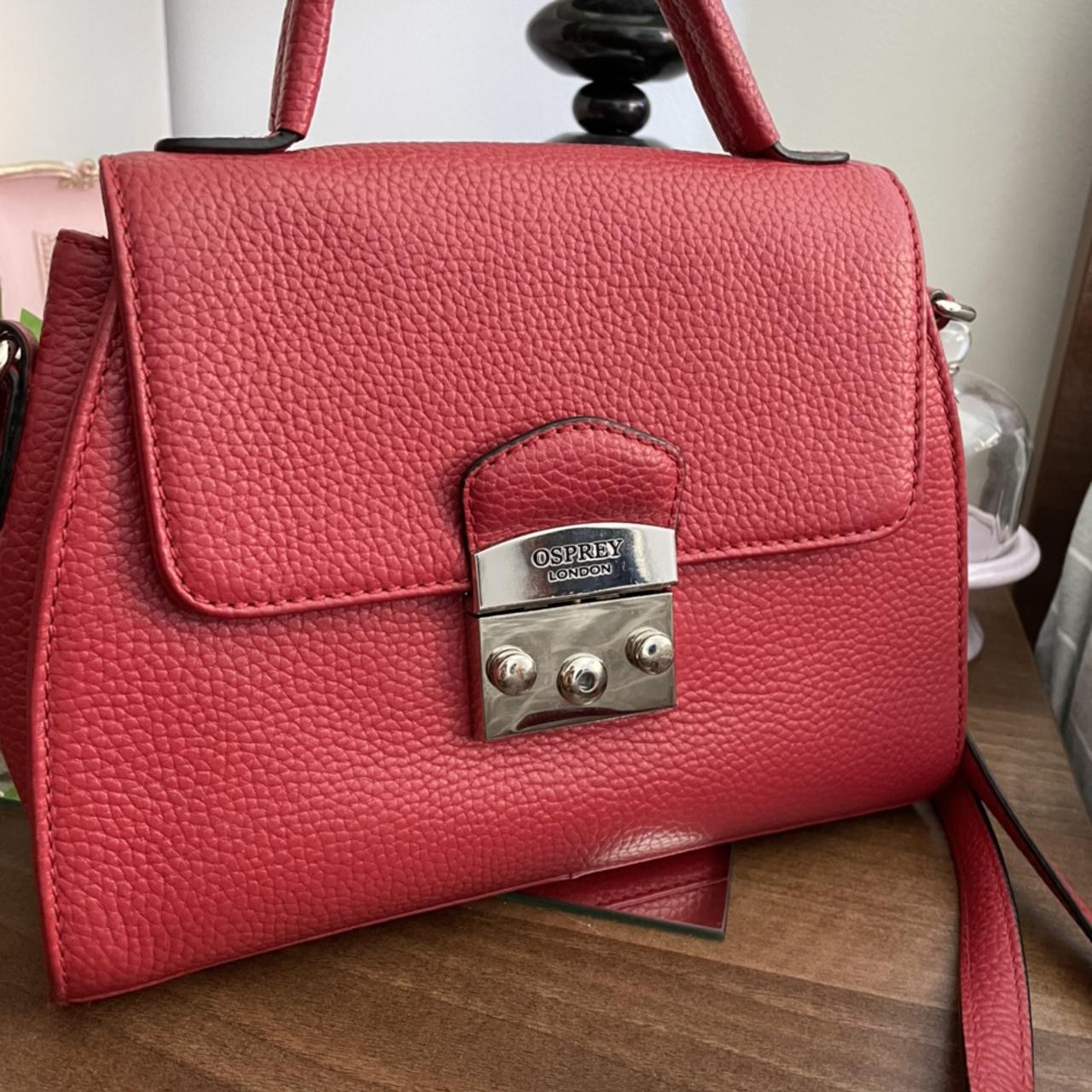 Red leather Osprey London bag Depop