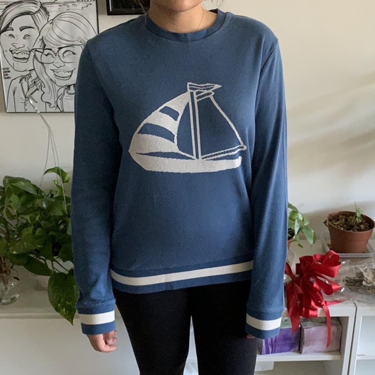 blue sailboat sweater