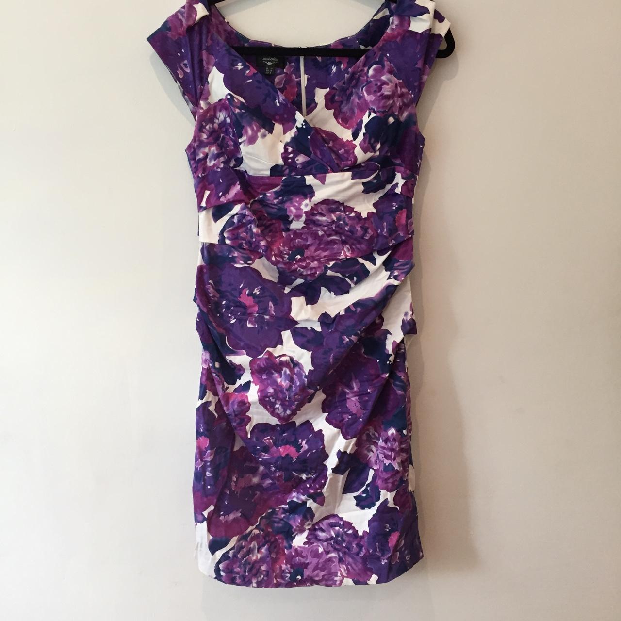 Women's Purple and White Dress | Depop