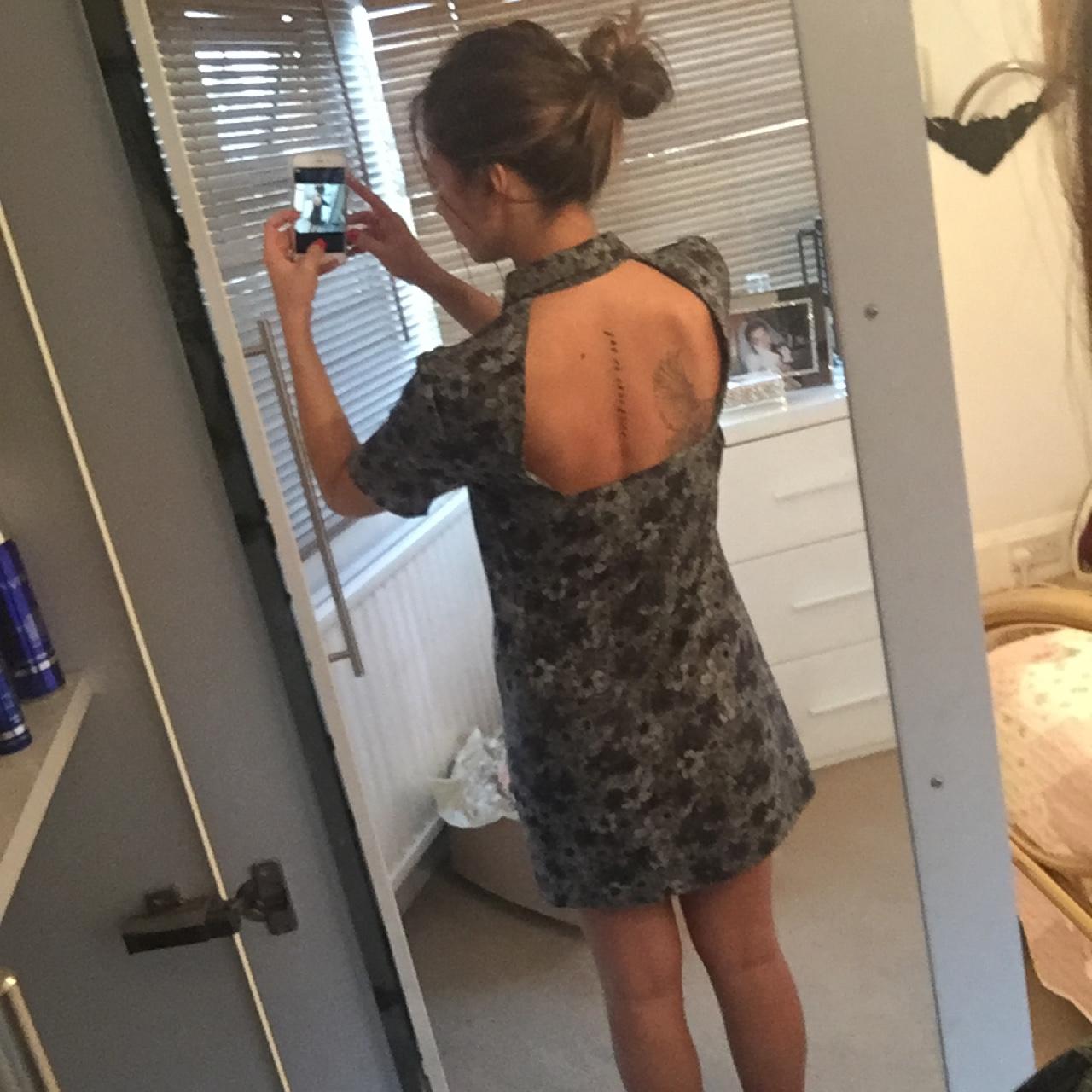 RECLAIMED VINTAGE • GREY FLORAL mini DRESS • WORN... Depop