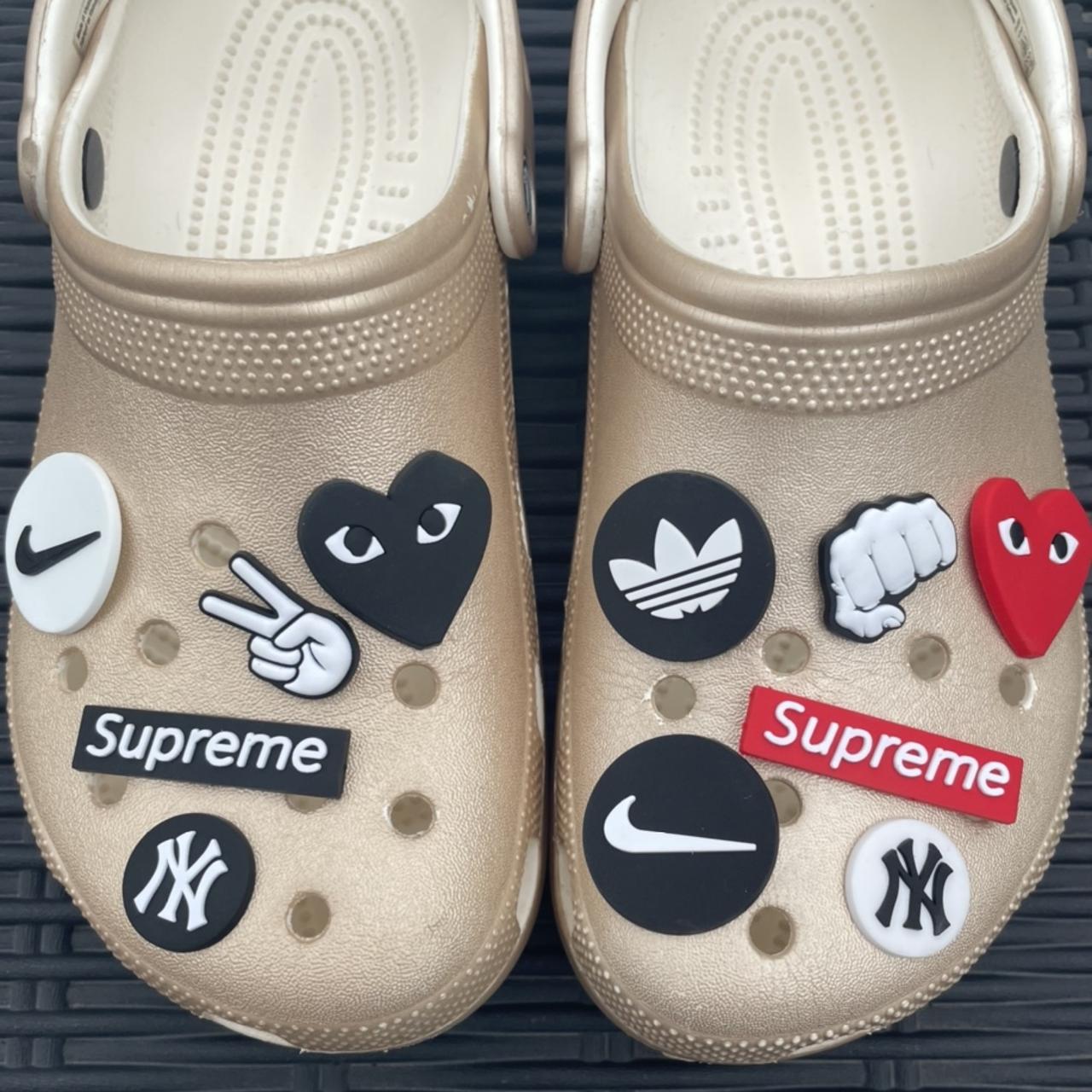 Supreme 2024 crocs charms