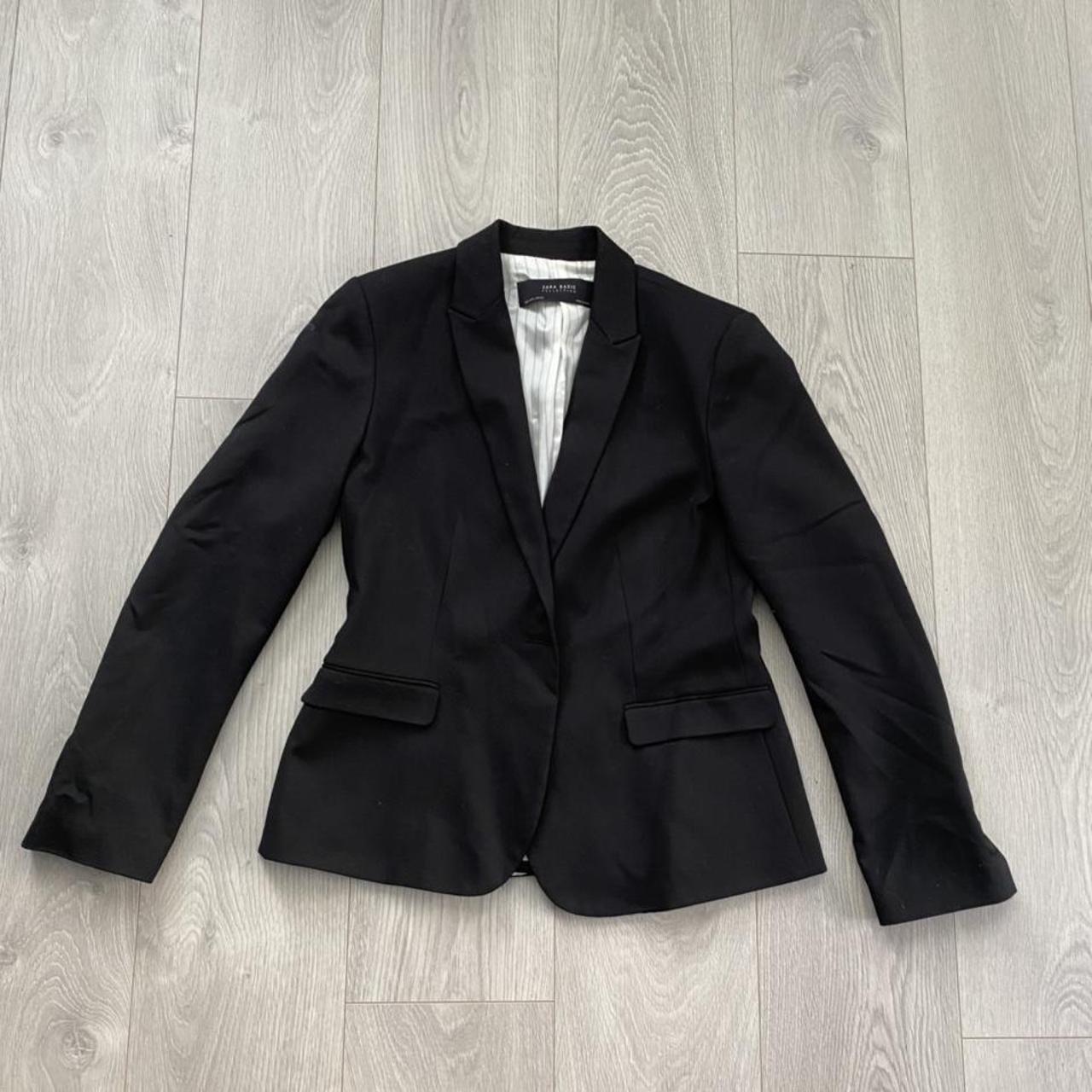 Zara black blazer Missing button Size L... - Depop