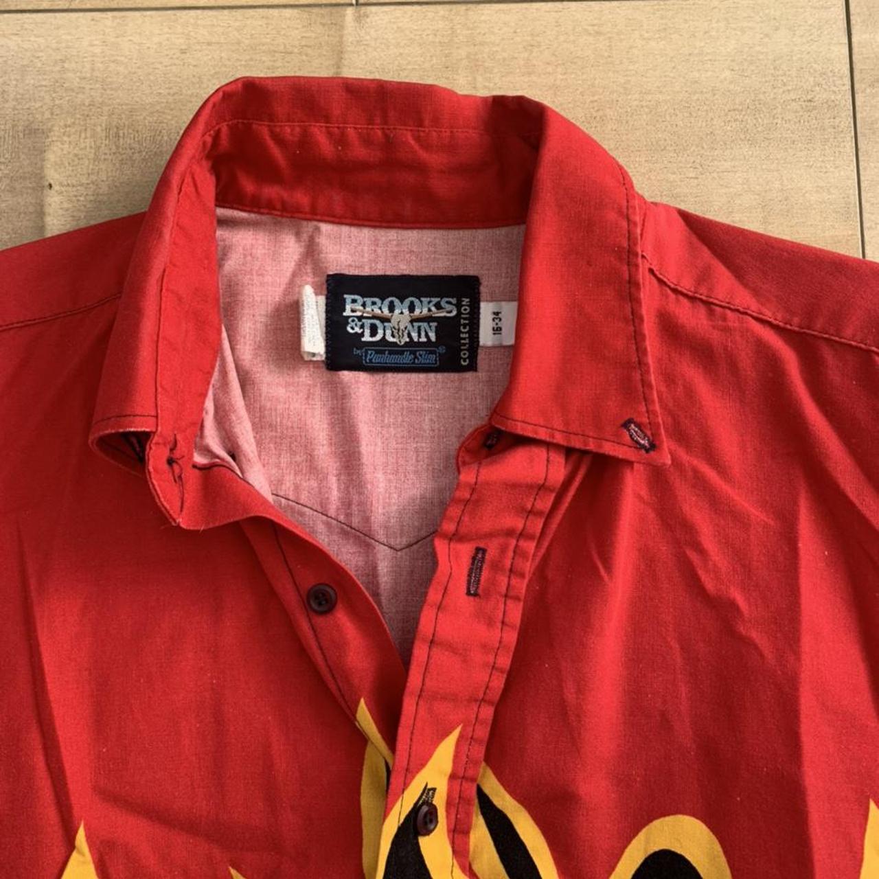 Brooks and Dunn vintage FLAMING shirt Men's Depop