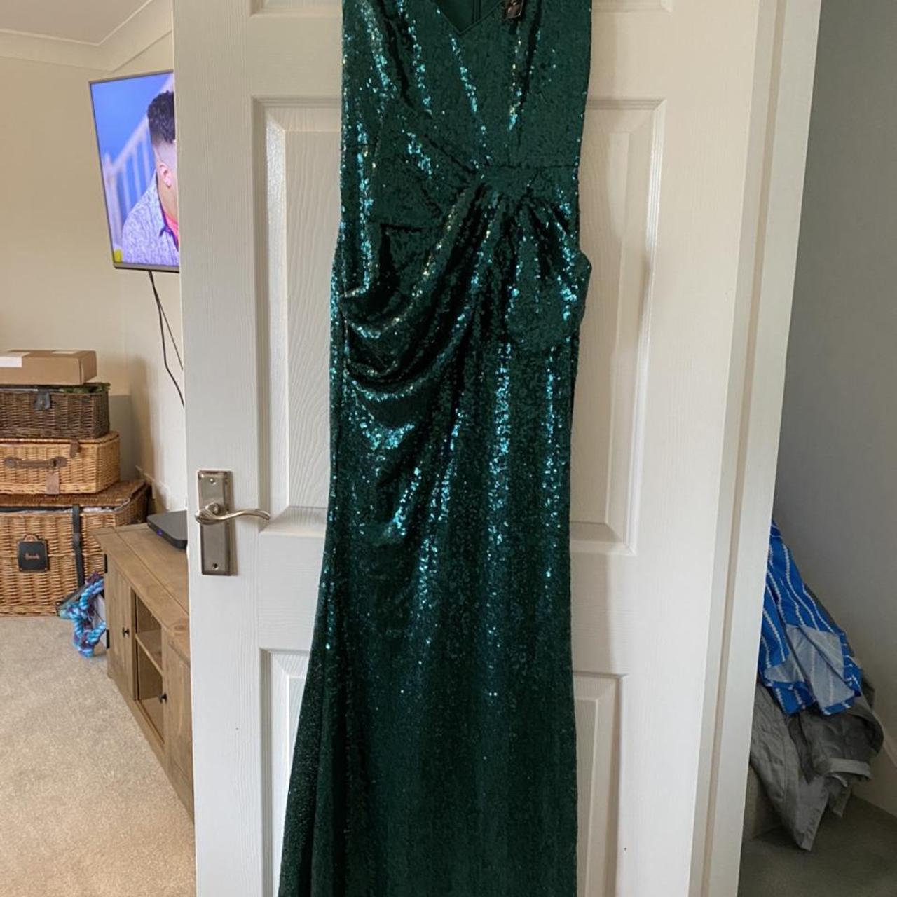 QUIZ emerald green evening