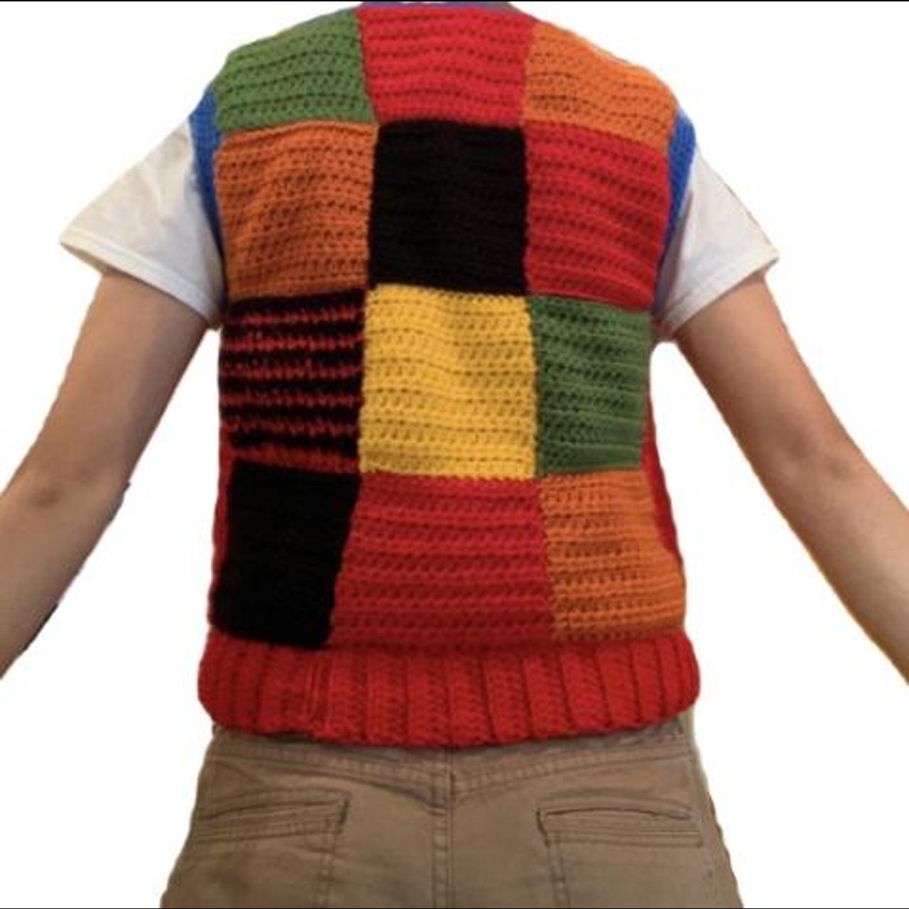 Cardigan Louis Tomlinson Sweater Patchwork Hand Knitted 