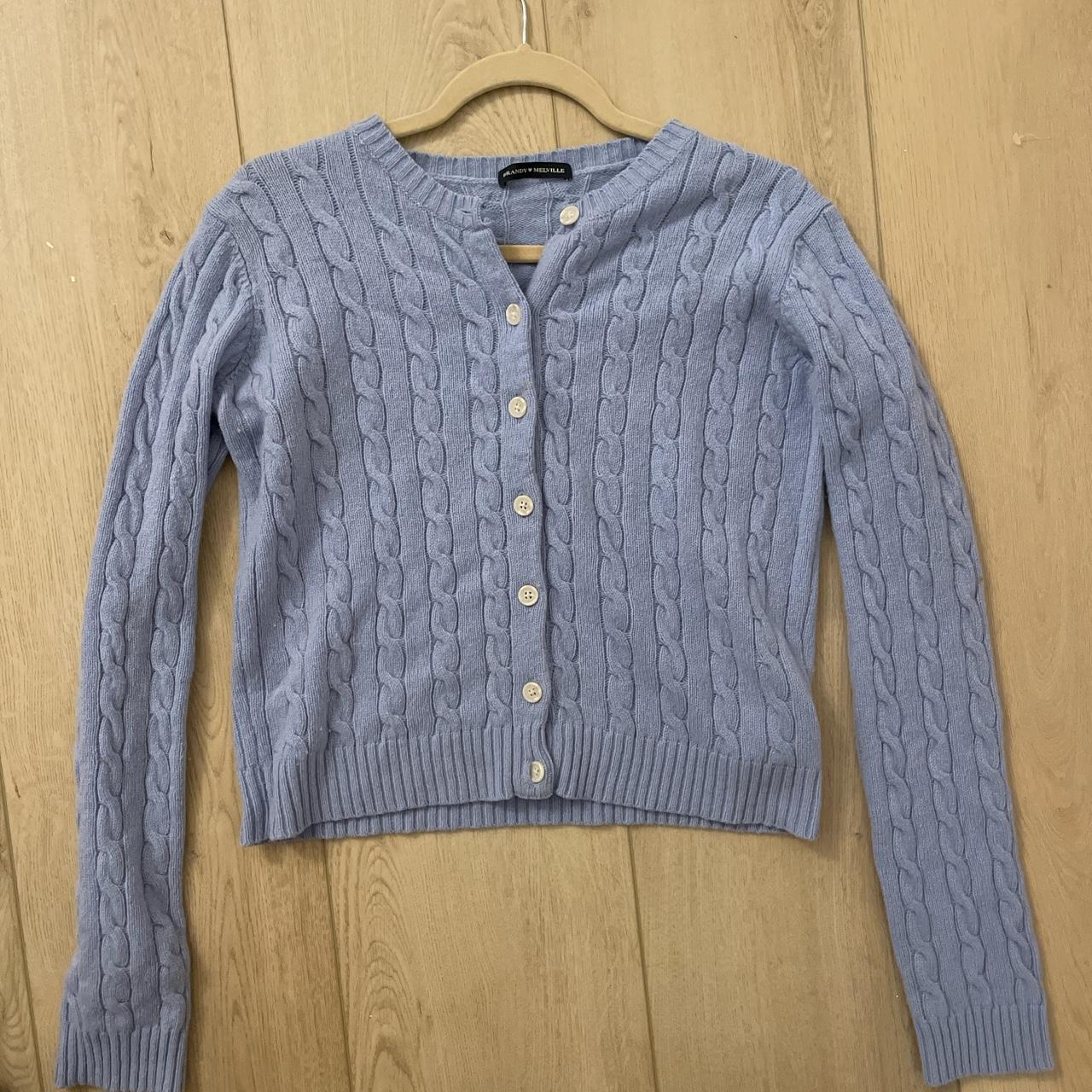 Brandy Melville blue cashmere cardigan! super soft... - Depop