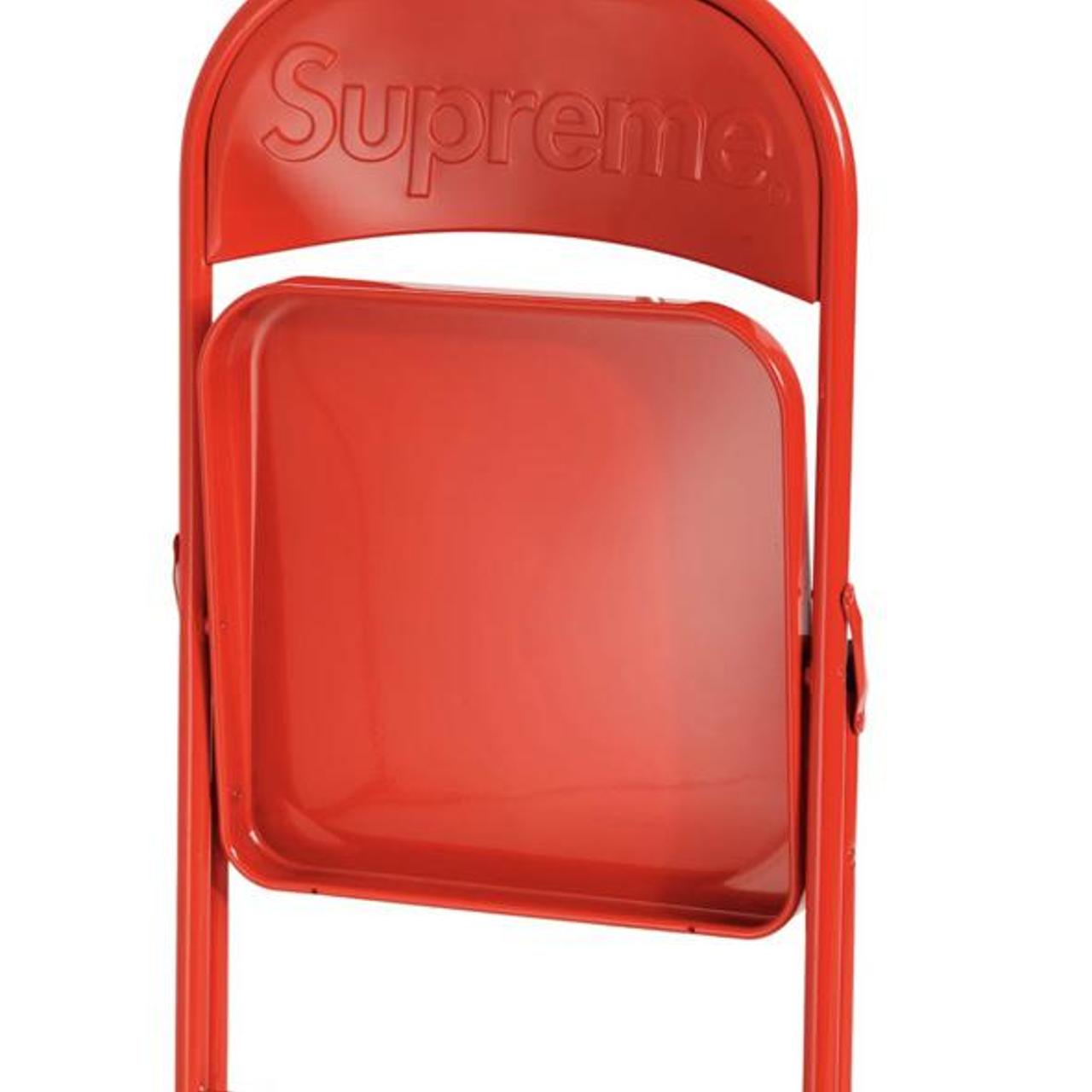 Supreme Metal Folding Chair in Red Taken out of... Depop