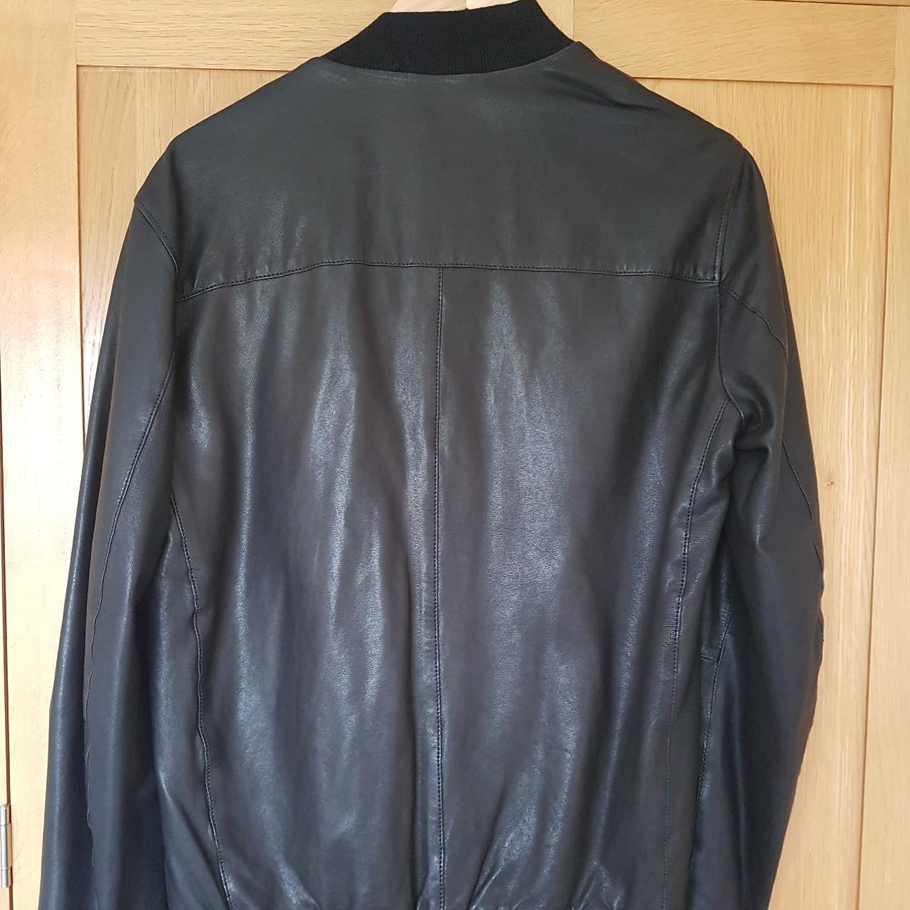 All saints blenham hot sale leather bomber jacket