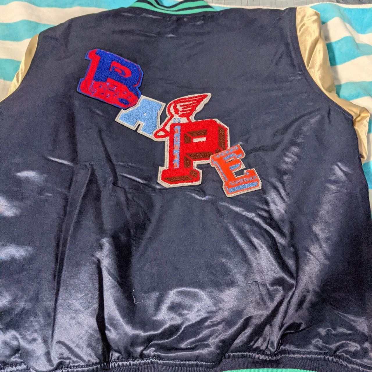 Bape Satin Varsity Jacket FW 18. Amazing color way.... - Depop